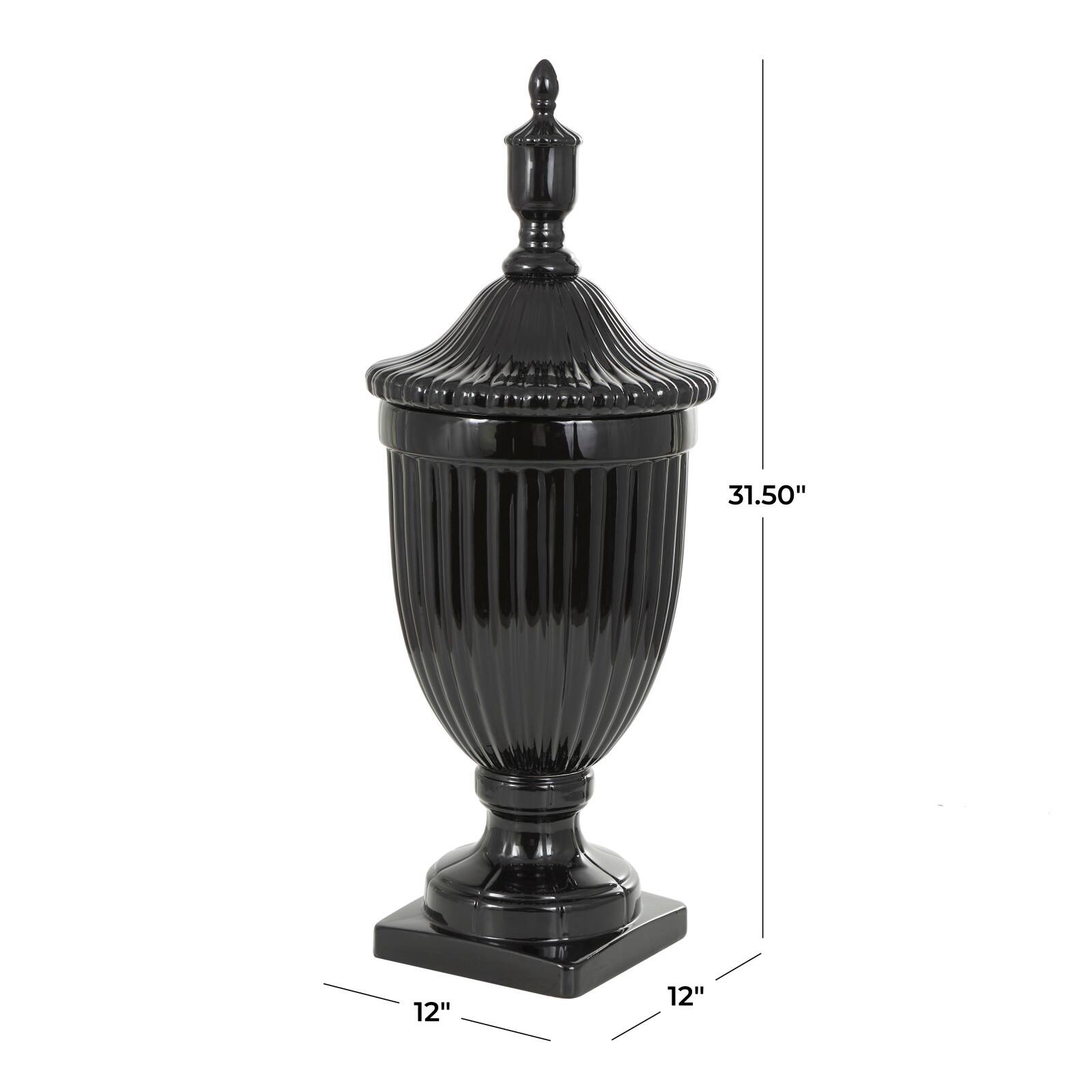 Black Ceramic Decorative Jar