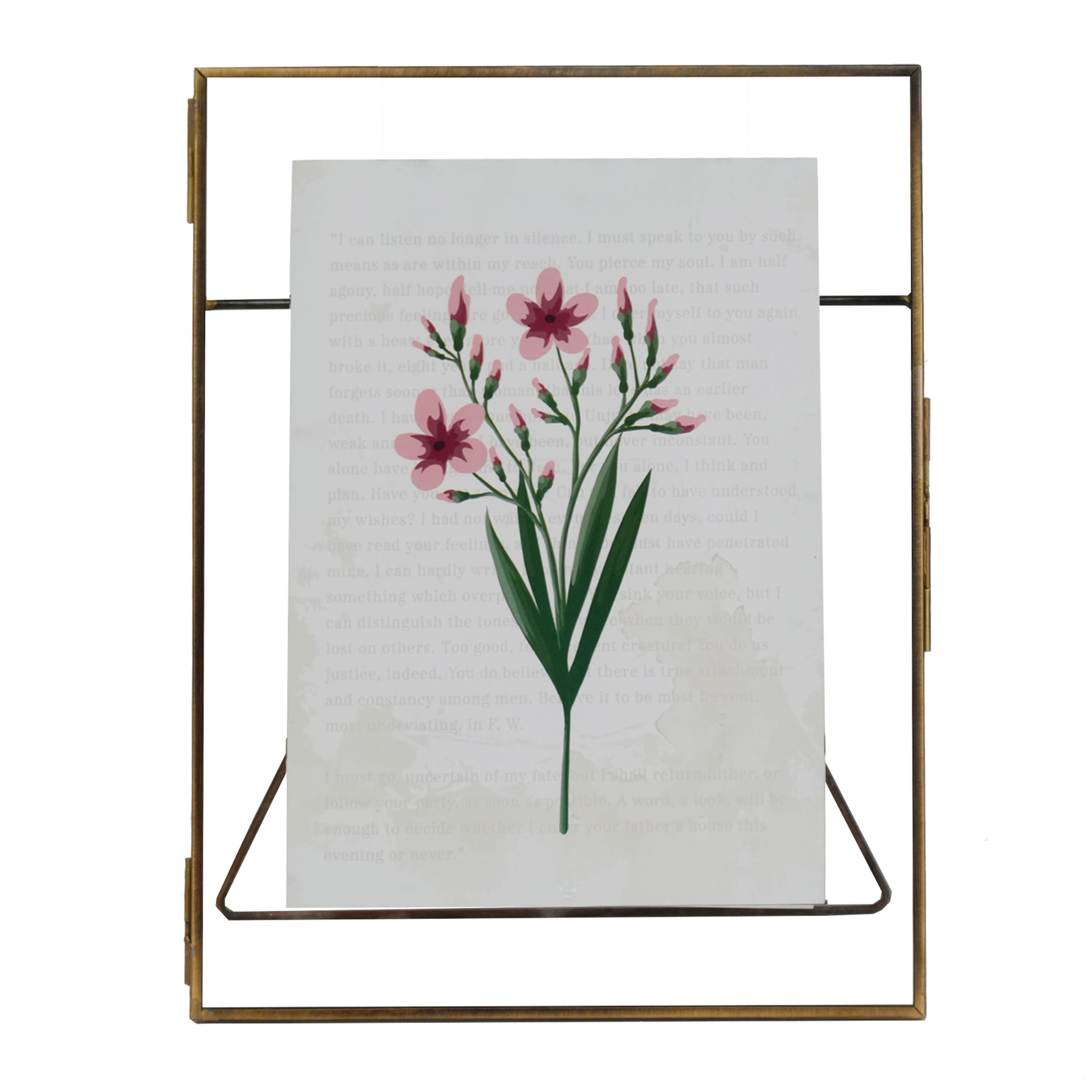 Just Jane 7&#x22; x 9&#x22; Brass Float Frame with Easel by Studio D&#xE9;cor&#xAE;