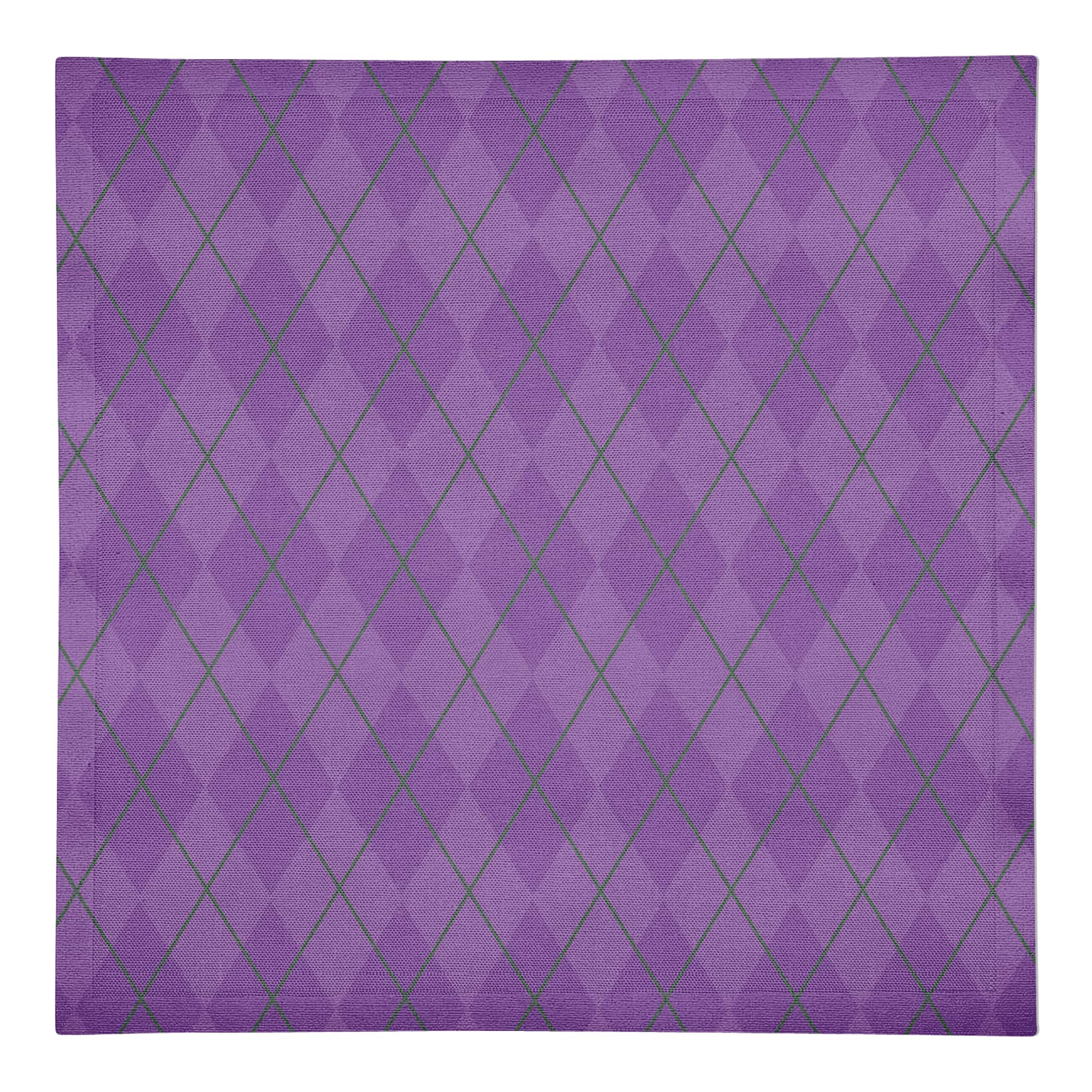 Simple Purple Argyle Mardi Gras Napkin