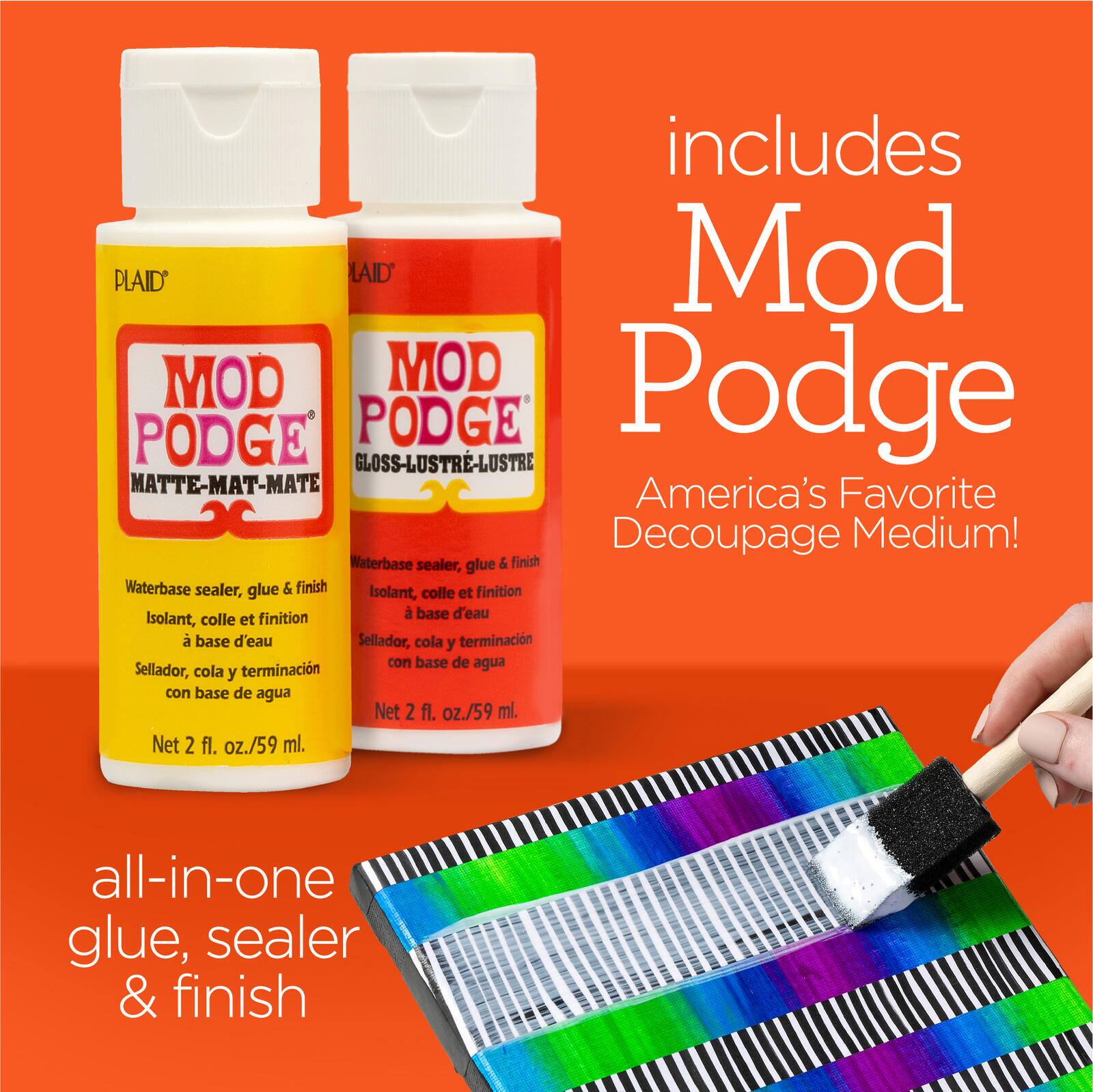 Apple Barrel&#xAE; Acrylic Neon Paints &#x26; Mod Podge 13 Piece Set