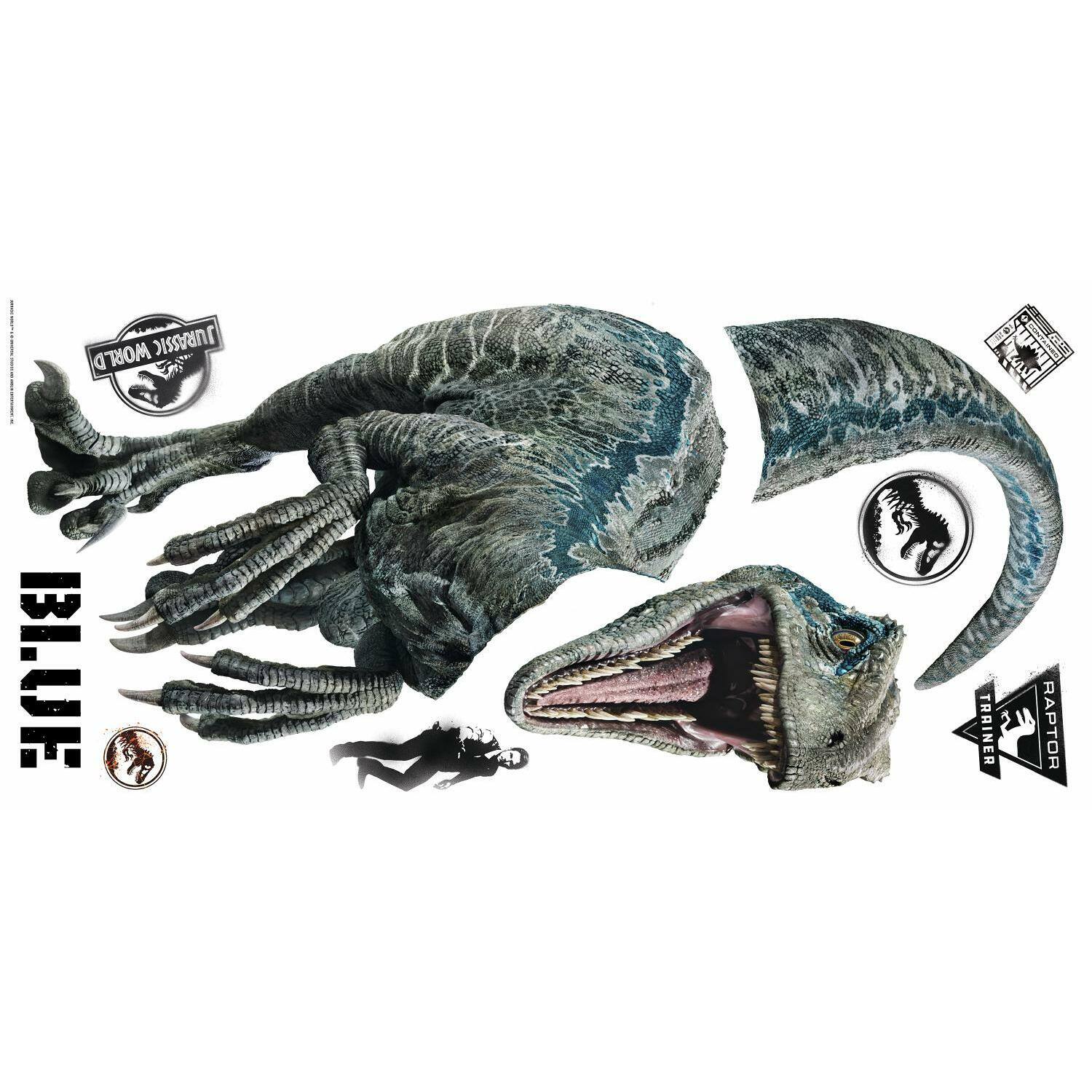 RoomMates Jurassic World: Fallen Kingdom Blue Velociraptor Giant Wall Decal
