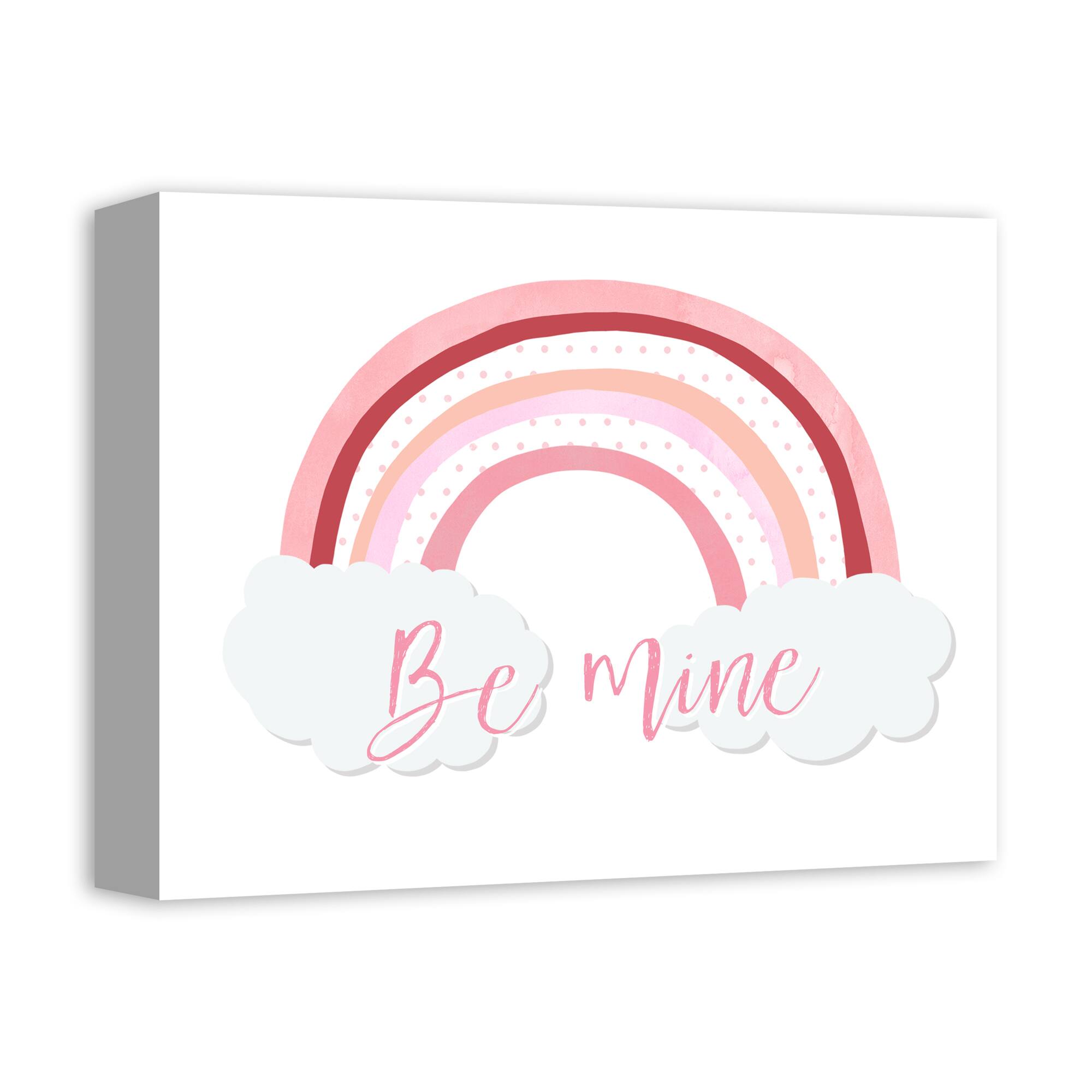 Be Mine Rainbow Polka Dots 11&#x22; x 14&#x22; Canvas Wall Art