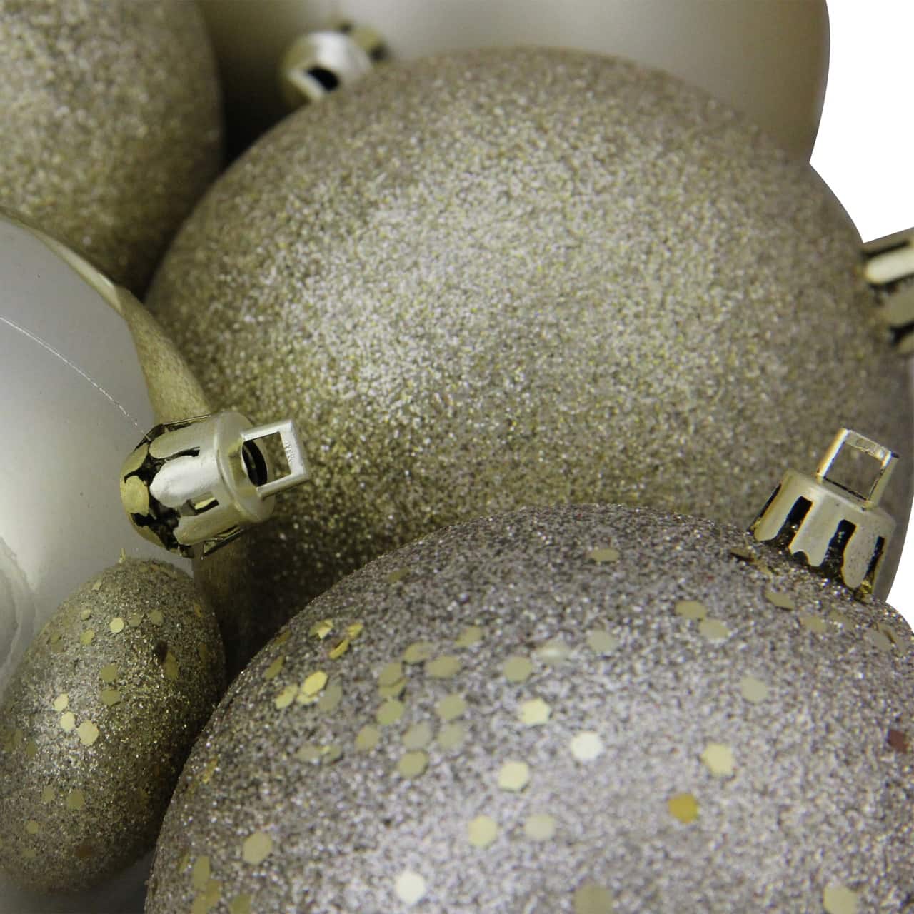 12ct. Champagne Gold Shatterproof Christmas Ball Ornaments Set