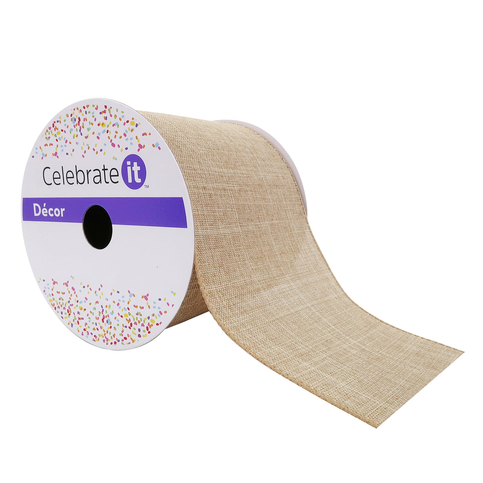 12 Pack: 4" x 18ft. Faux Linen Wired Ribbon by Celebrate It™