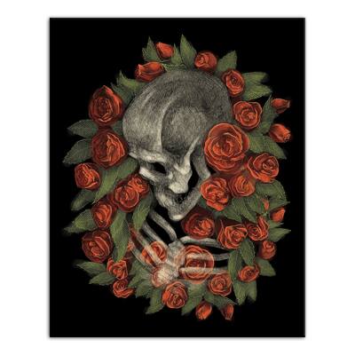 Skeleton Profile in Roses Canvas Wall Art | Michaels