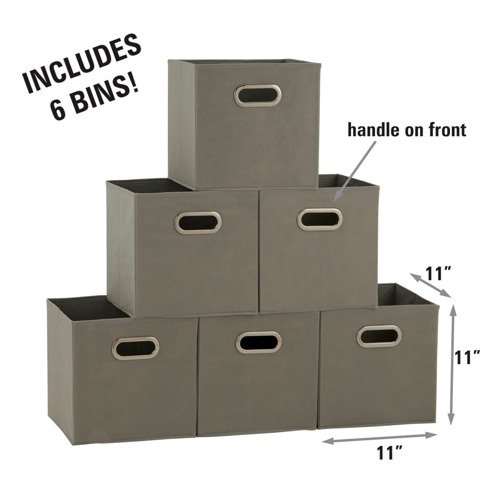 6 Pack Household Essentials 11" Fabric Storage Bins