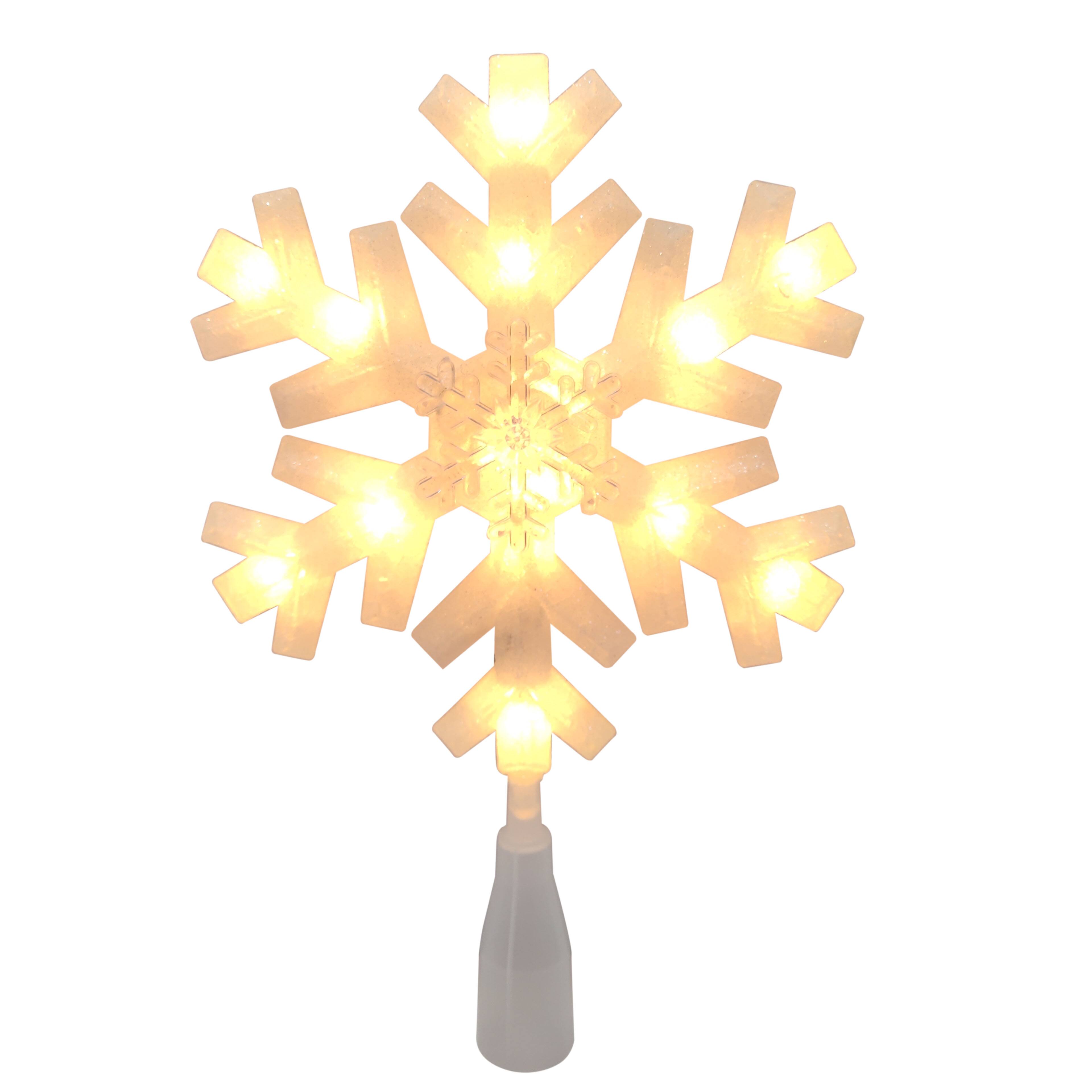 12" White Lighted Snowflake Tree Topper by Ashland®