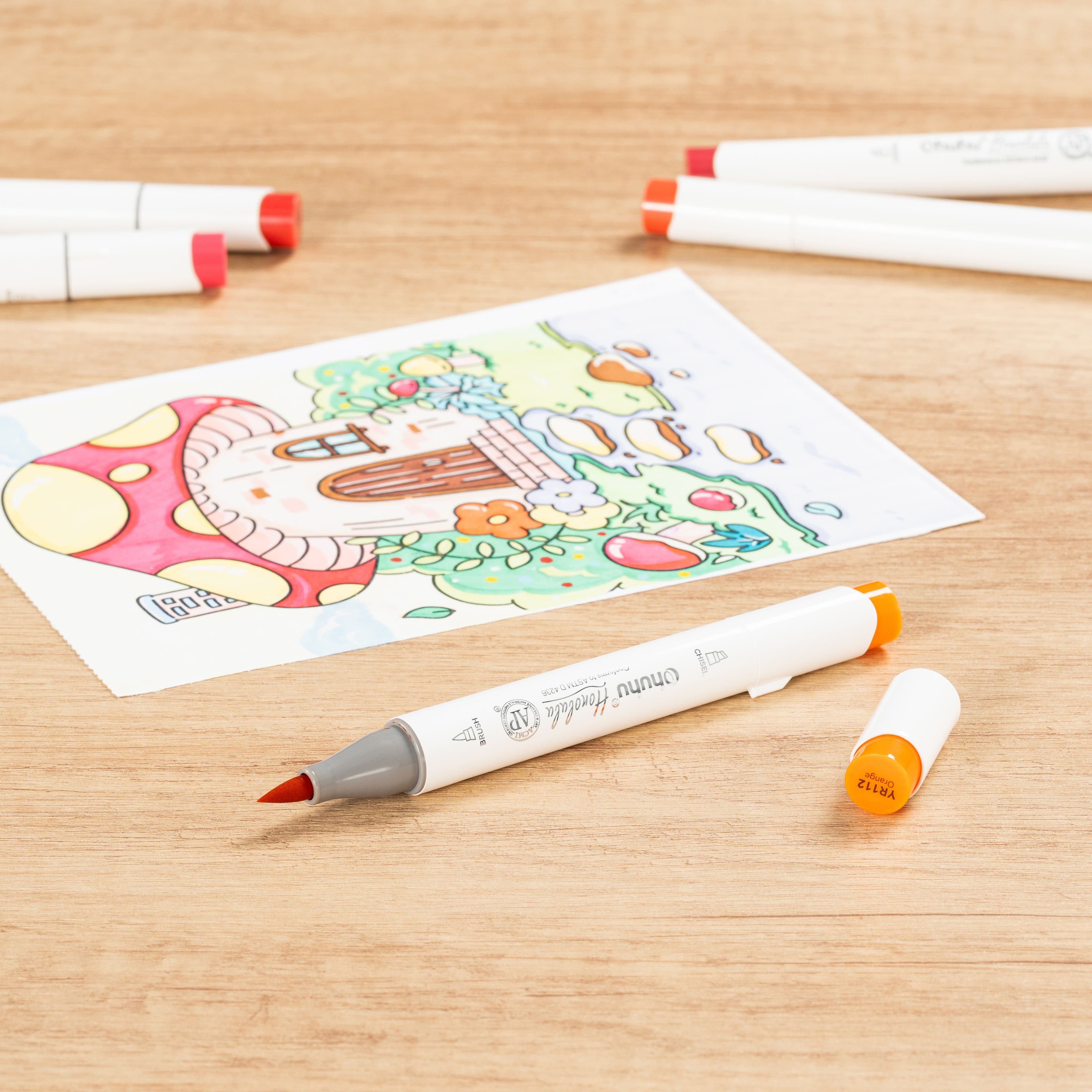 Ohuhu® Honolulu Brush & Chisel Dual Tip Marker