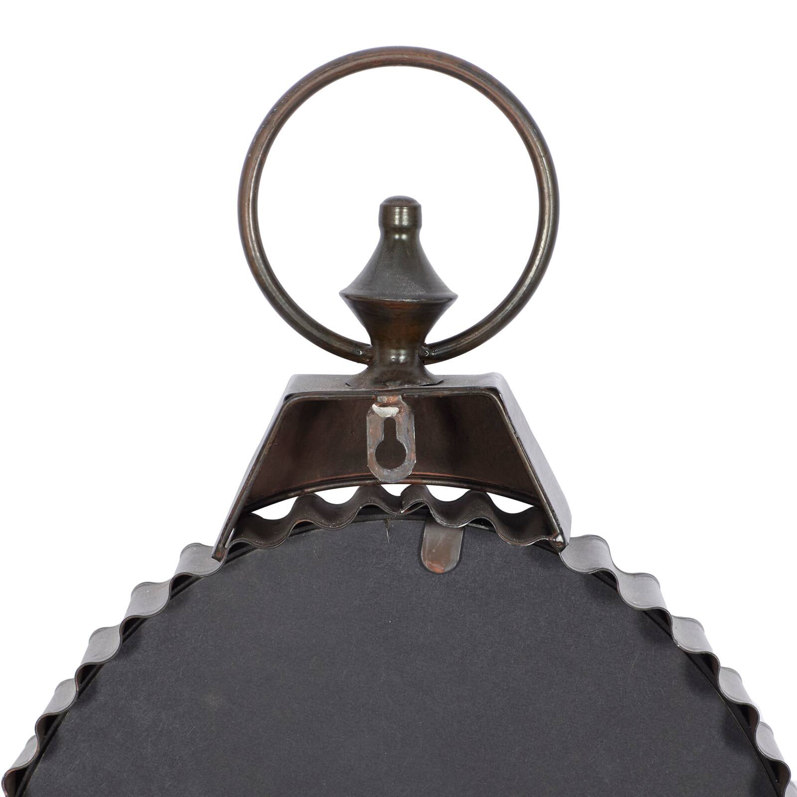 Black Industrial Metal Wall Clock, 21" x 12"