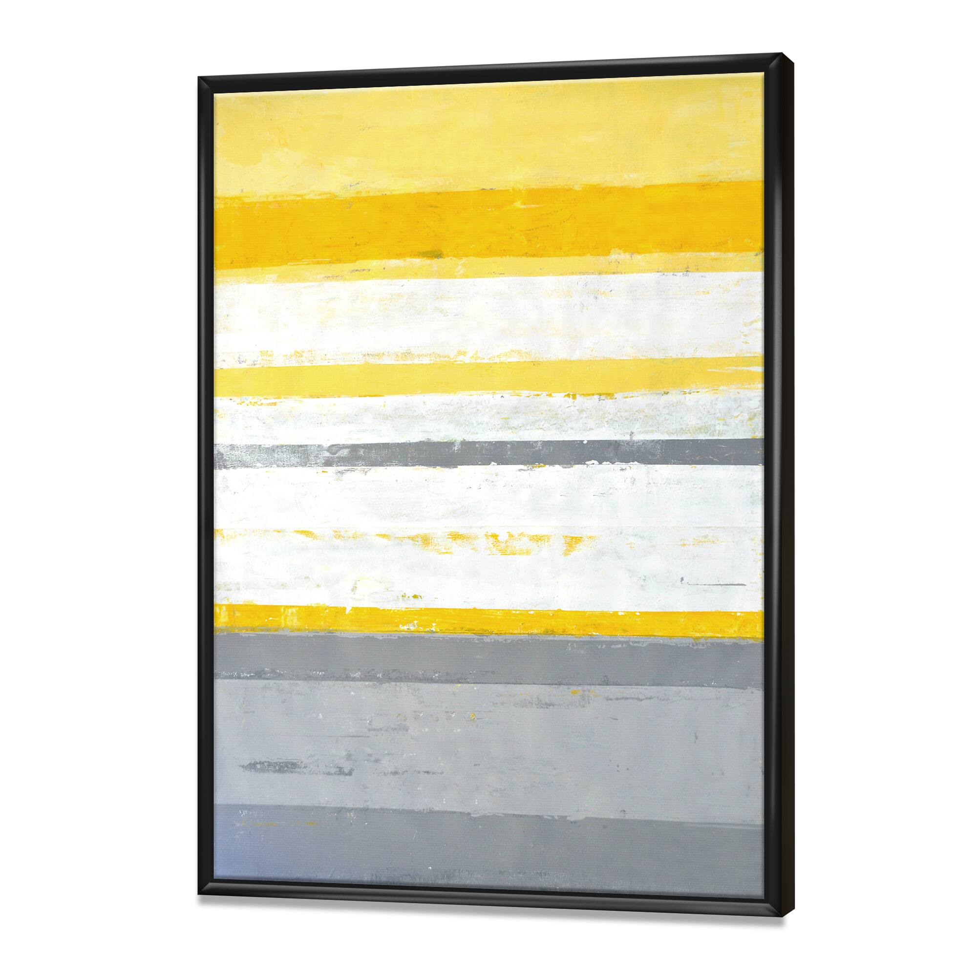 Designart - Grey and Yellow Blue Abstract XIII - Modern Framed Canvas Wall Art Print | 30" x 40" | Michaels&reg;