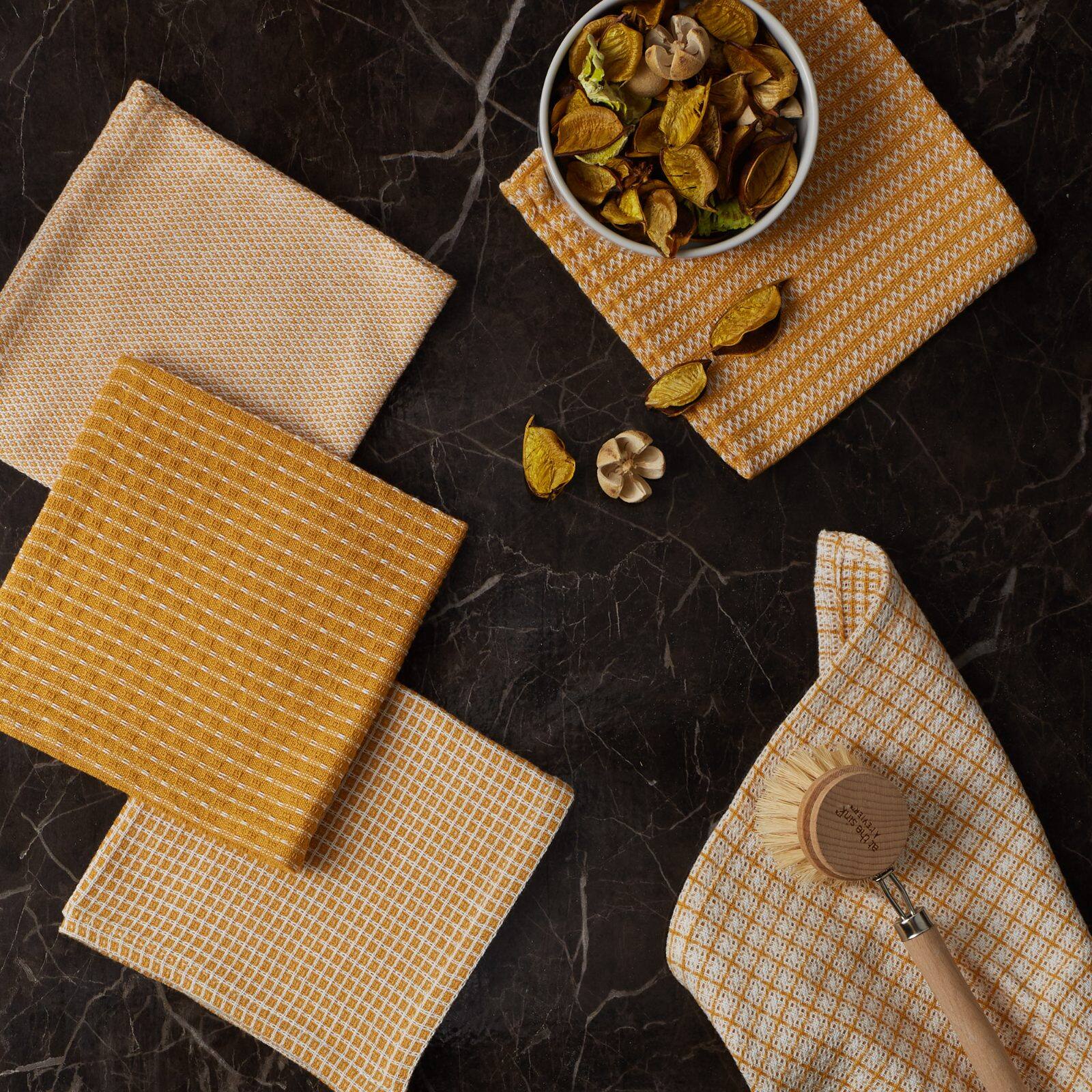 DII® Honey Gold Mixed Pattern Dishcloths, 5ct.