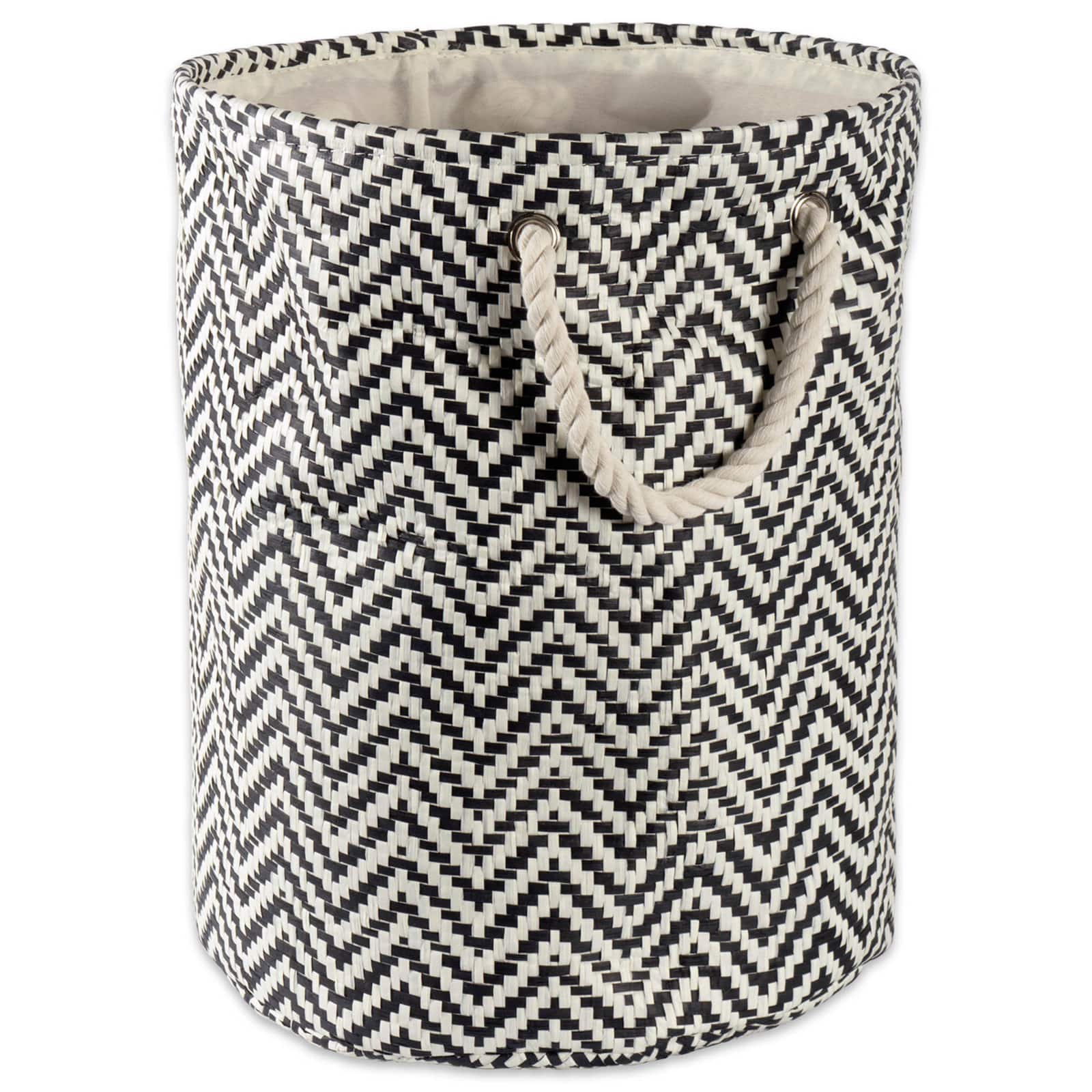 DII® 20" Chevron Print Woven Paper Storage Bin in Black | 15" x 15" x 20" | Michaels®