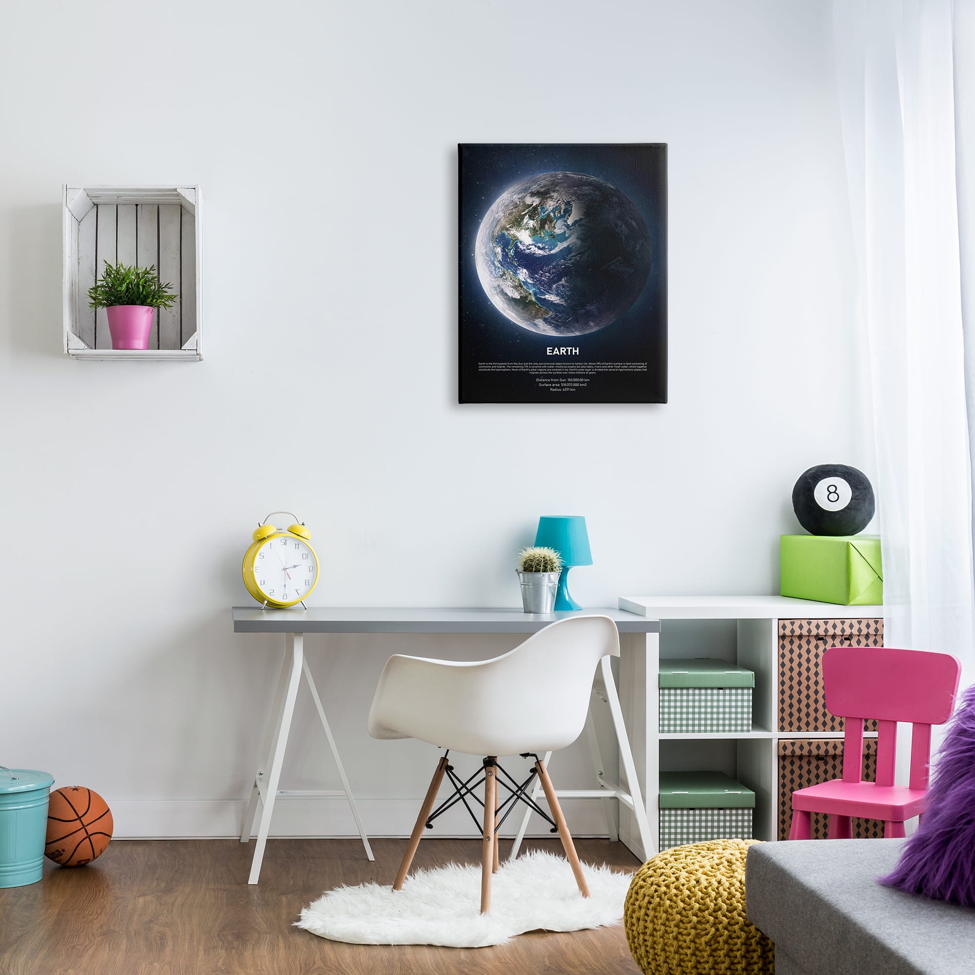 Stupell Industries Planet Earth Infographic Milk Way Outer Space Facts Canvas Wall Art