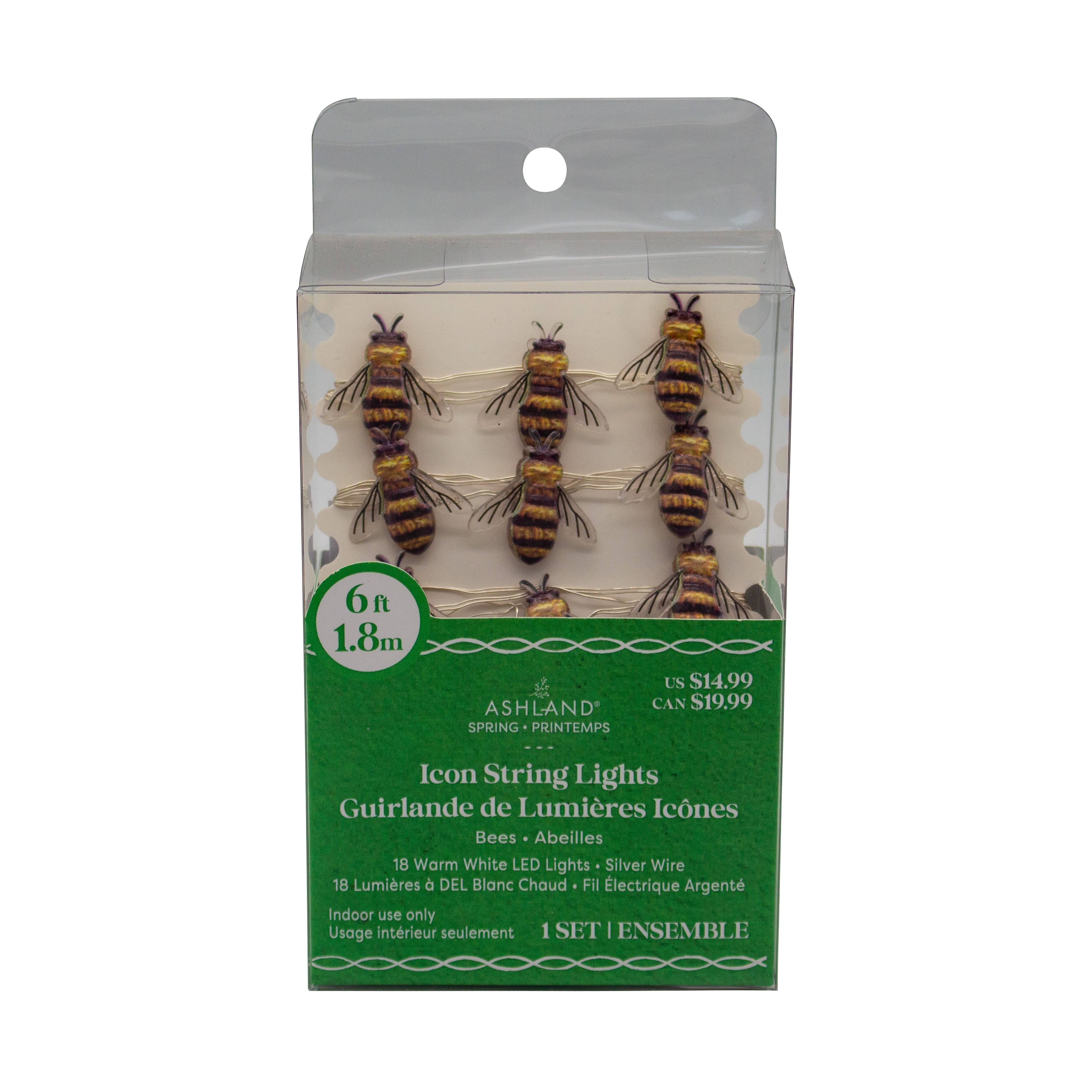 18ct. Bee Icon Warm White LED String Lights by Ashland&#xAE;