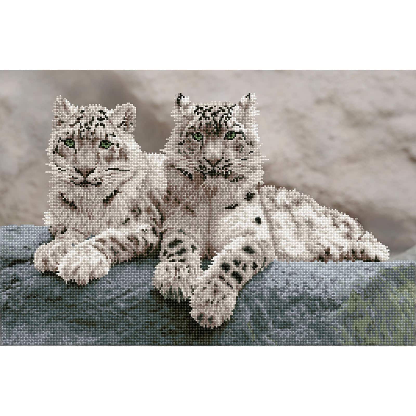Diamond Dotz&#xAE; Intermediate Snow Leopards Hemis National Park Diamond Painting Kit