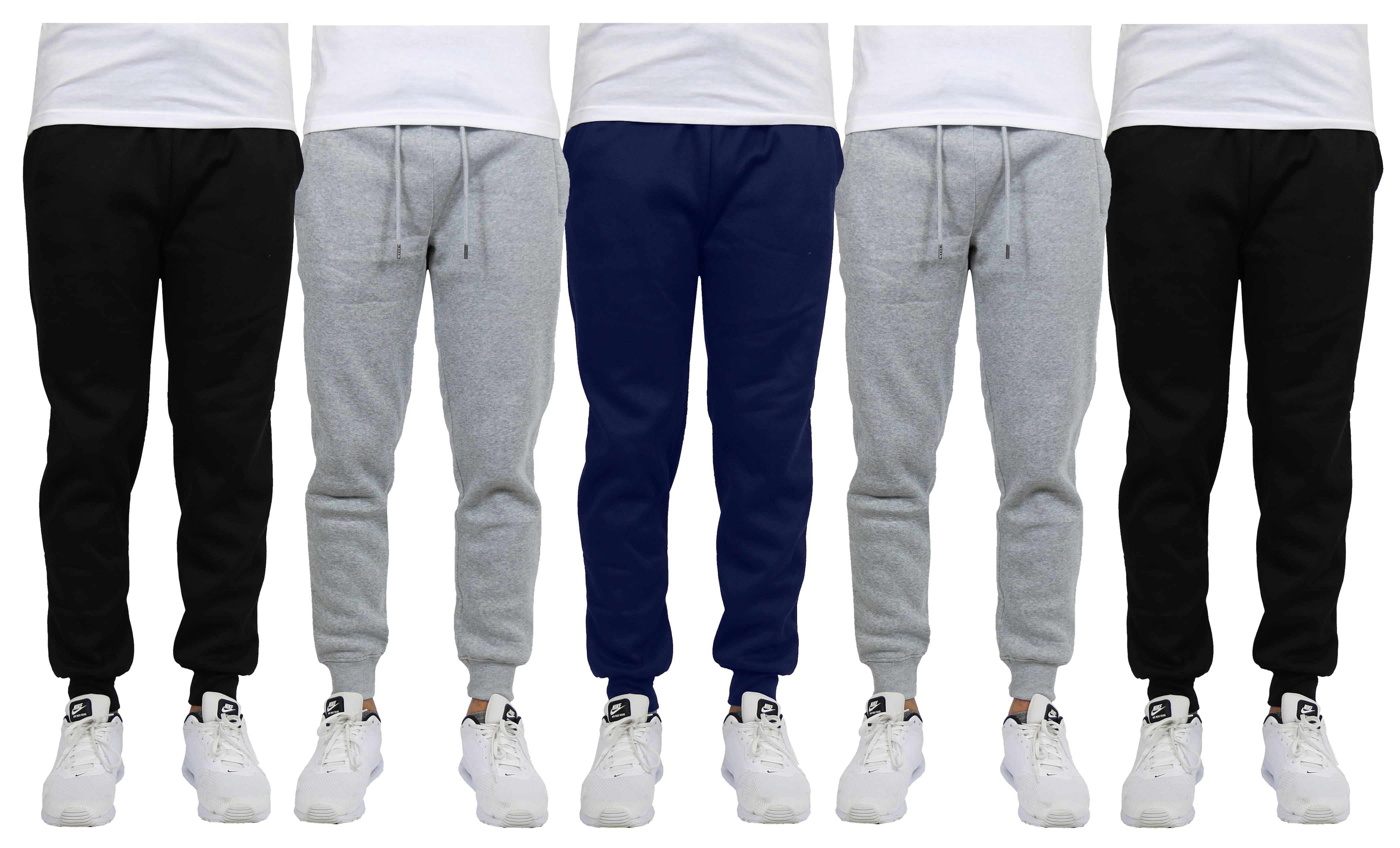 Galaxy by Harvic Fleece-Lined Men's Jogger Sweatpants 5 Pack