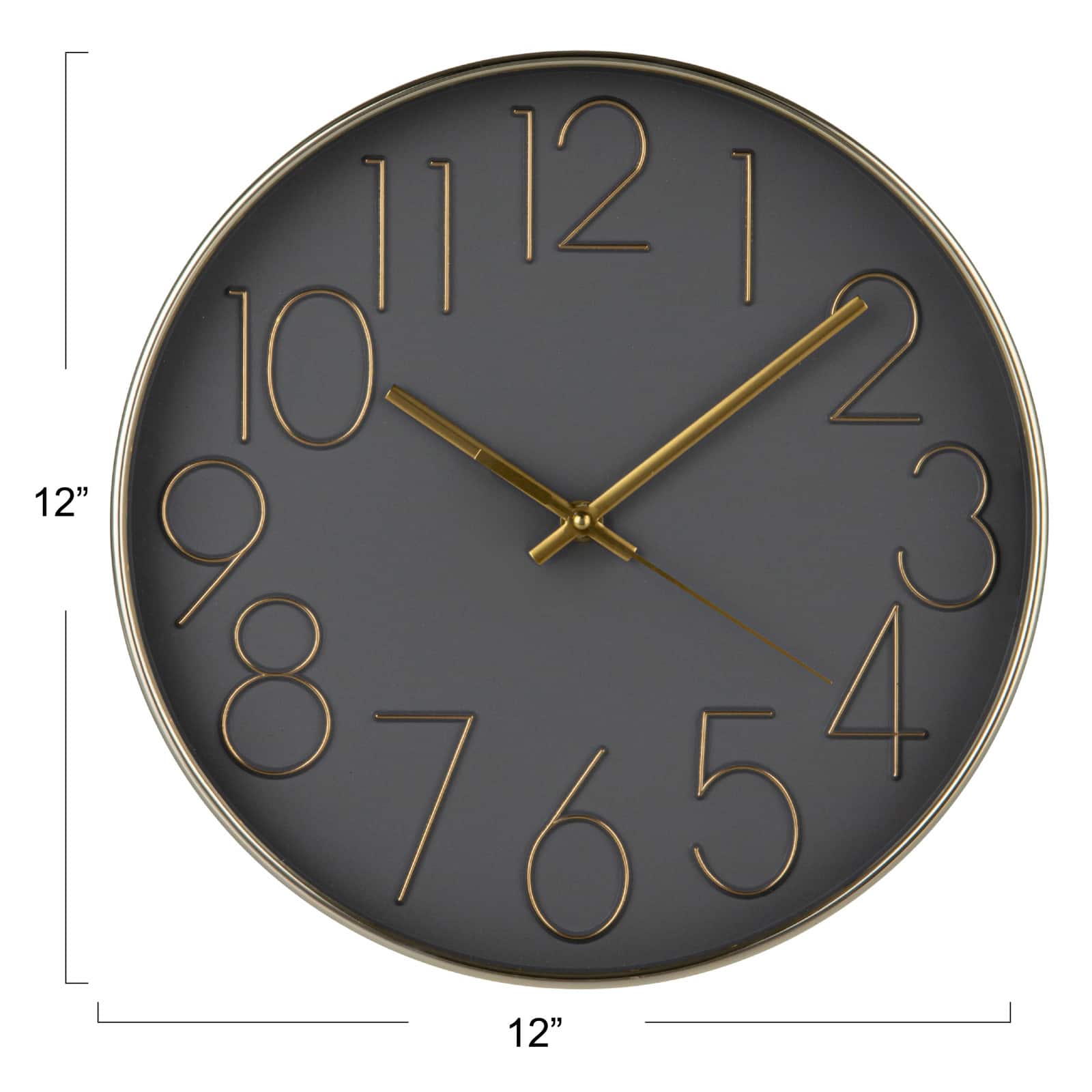 Hello Honey® 12" Gray & Gold Aureate Hour Wall Clock