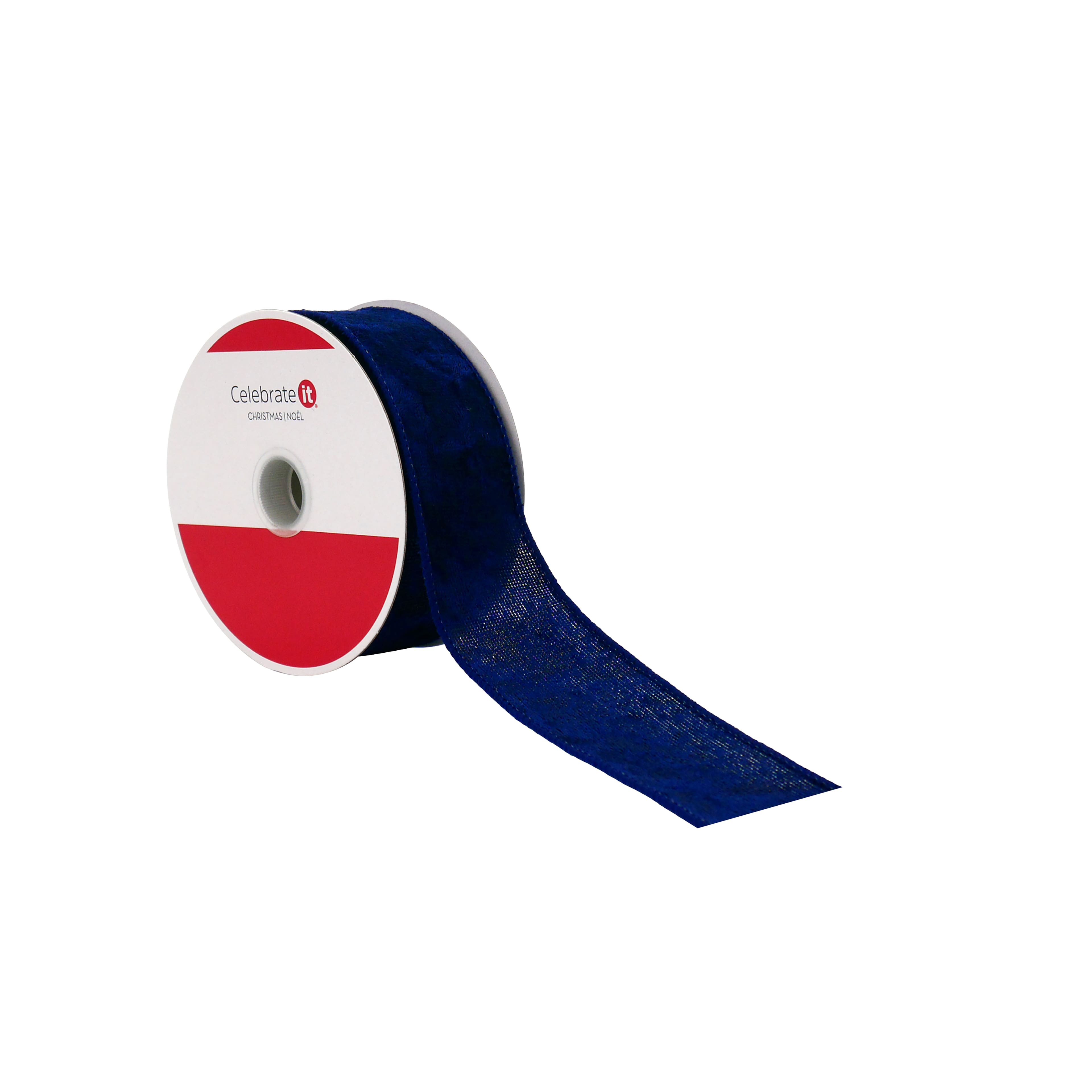 1.5&#x22; x 25ft. Navy Velvet Wired Ribbon by Celebrate It&#xAE;