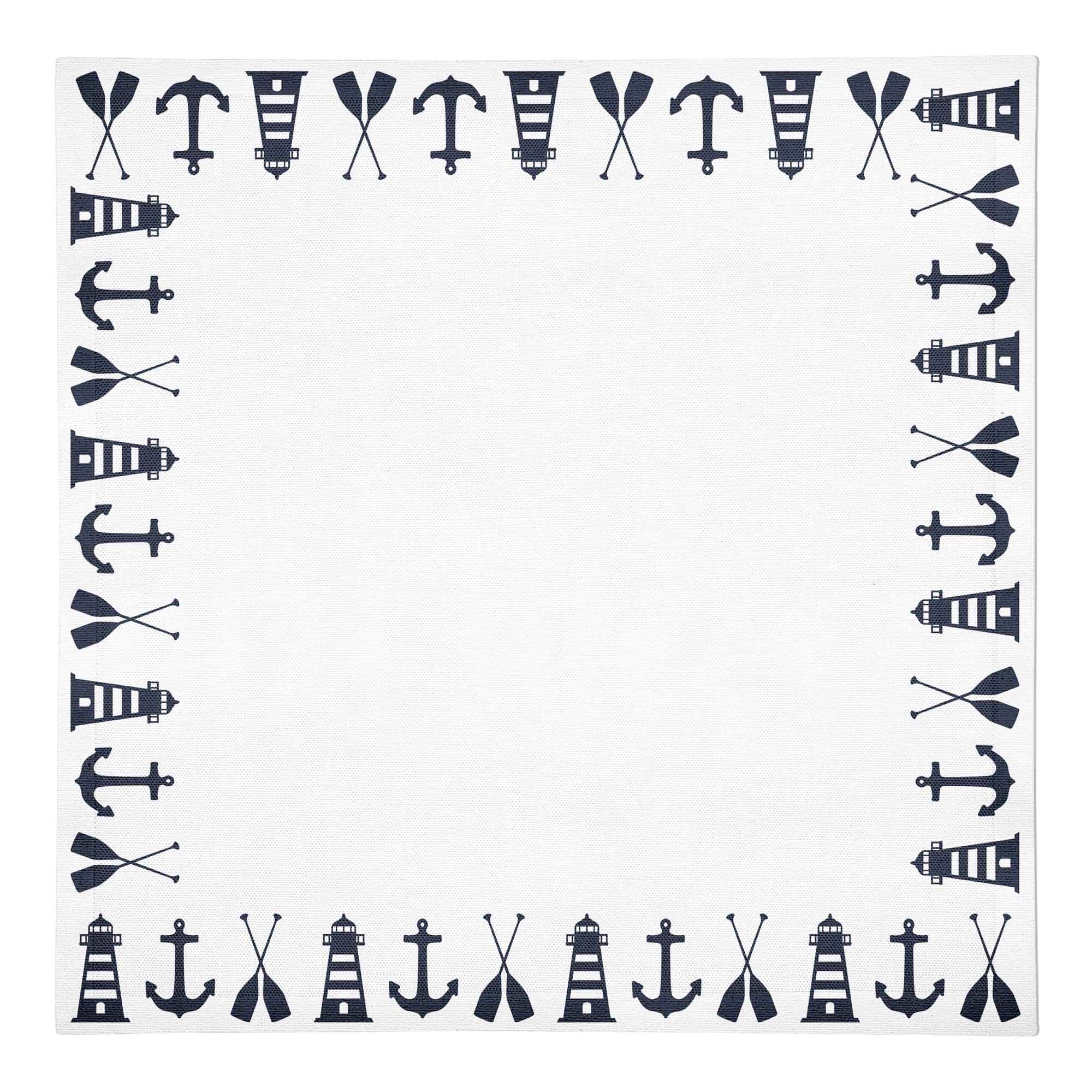 Nautical Border 10&#x22; x 10&#x22; Poly Twill Napkin