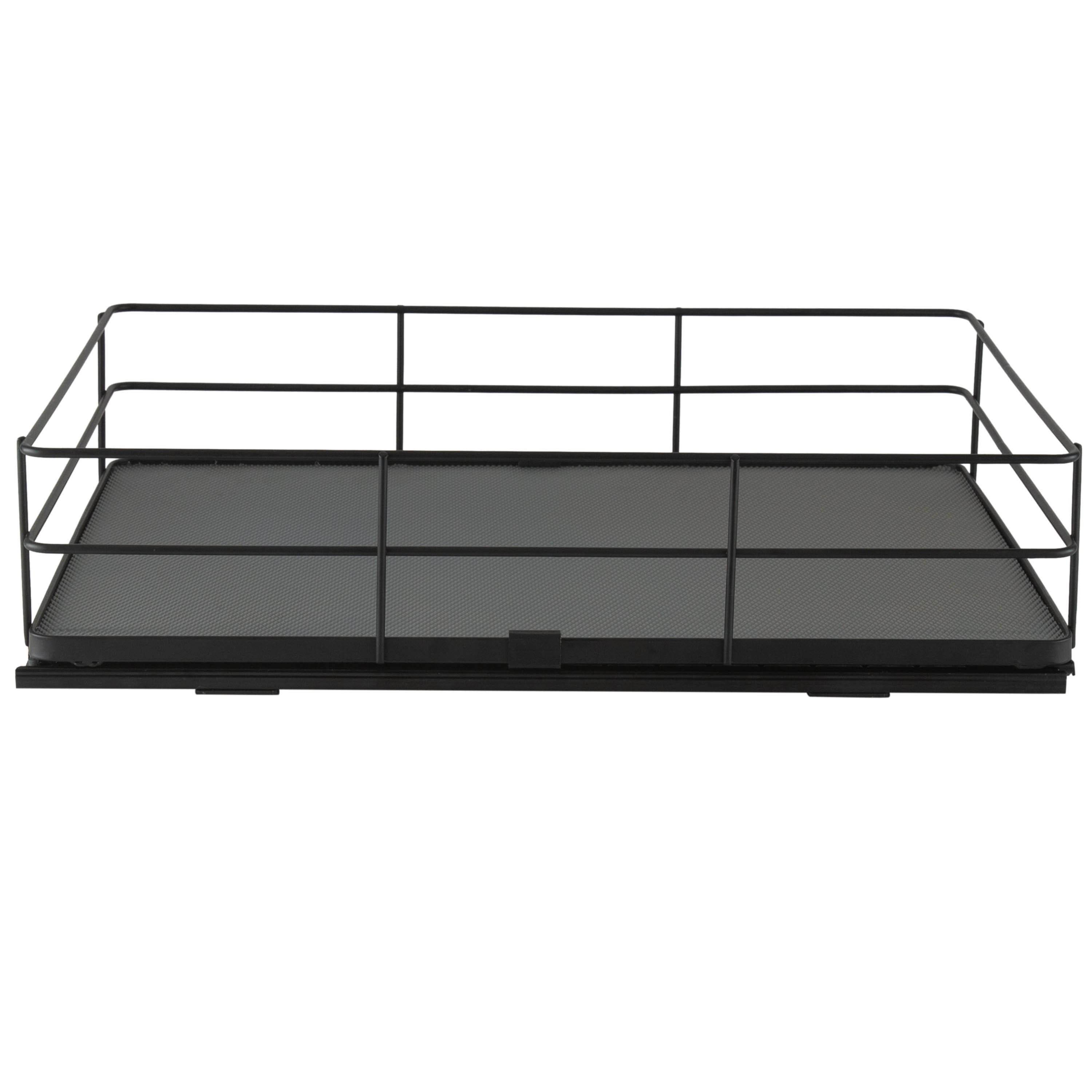 Organize It All Large Matte Black Slide Out Shelf Organizer