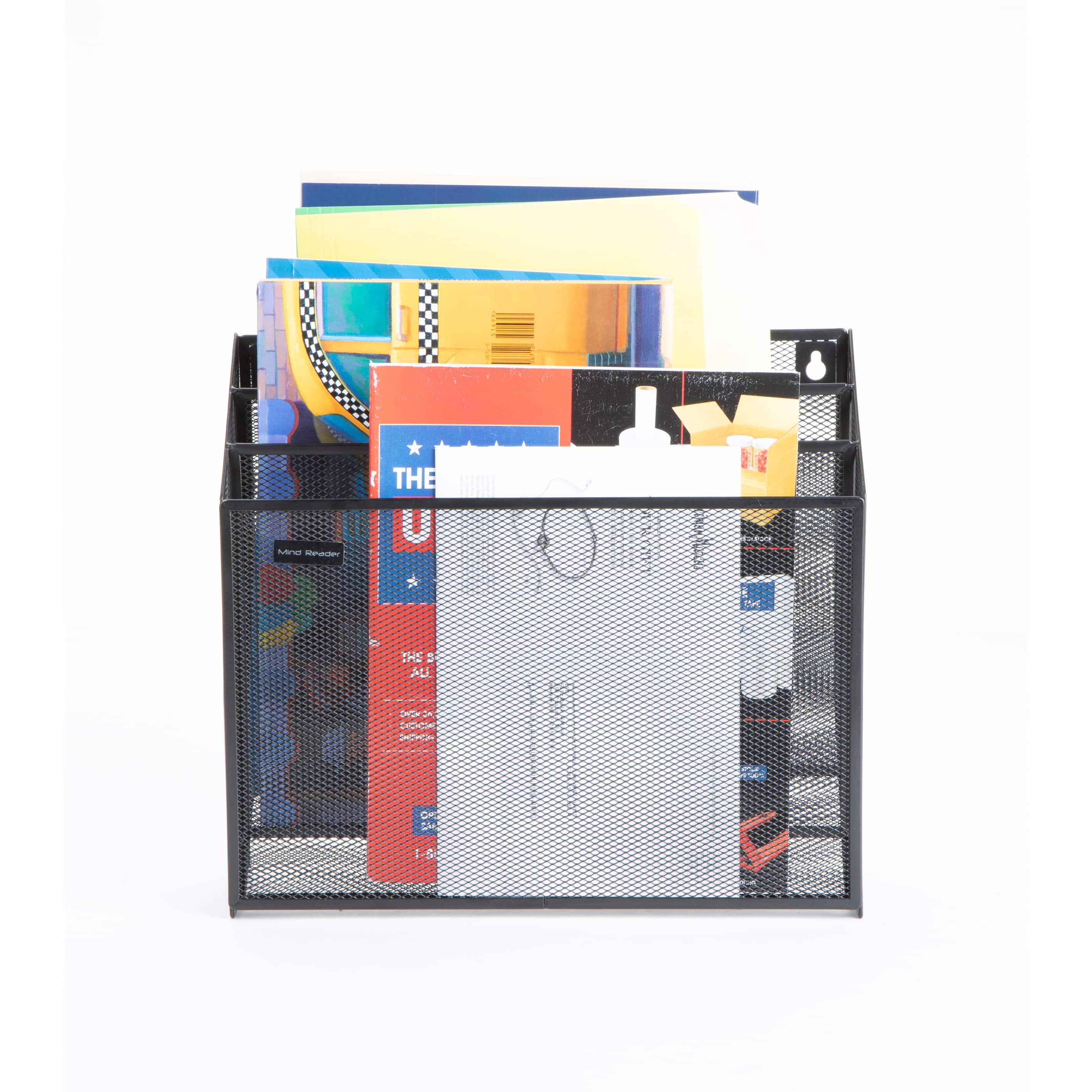 Mind Reader 3-Tier Vertical Mesh Wall File Holder