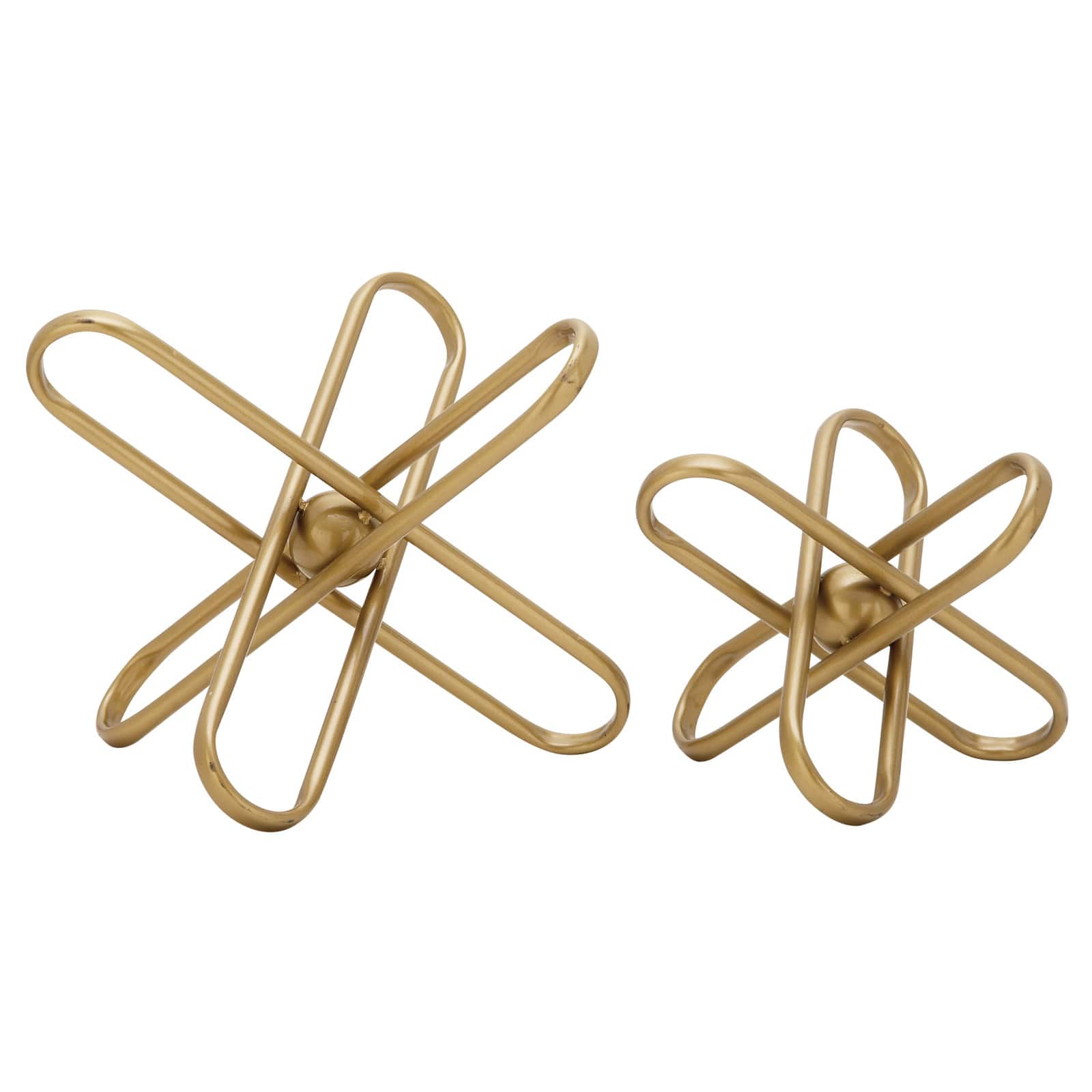 CosmoLiving by Cosmopolitan Gold Metal Modern Geometric Sculpture Set