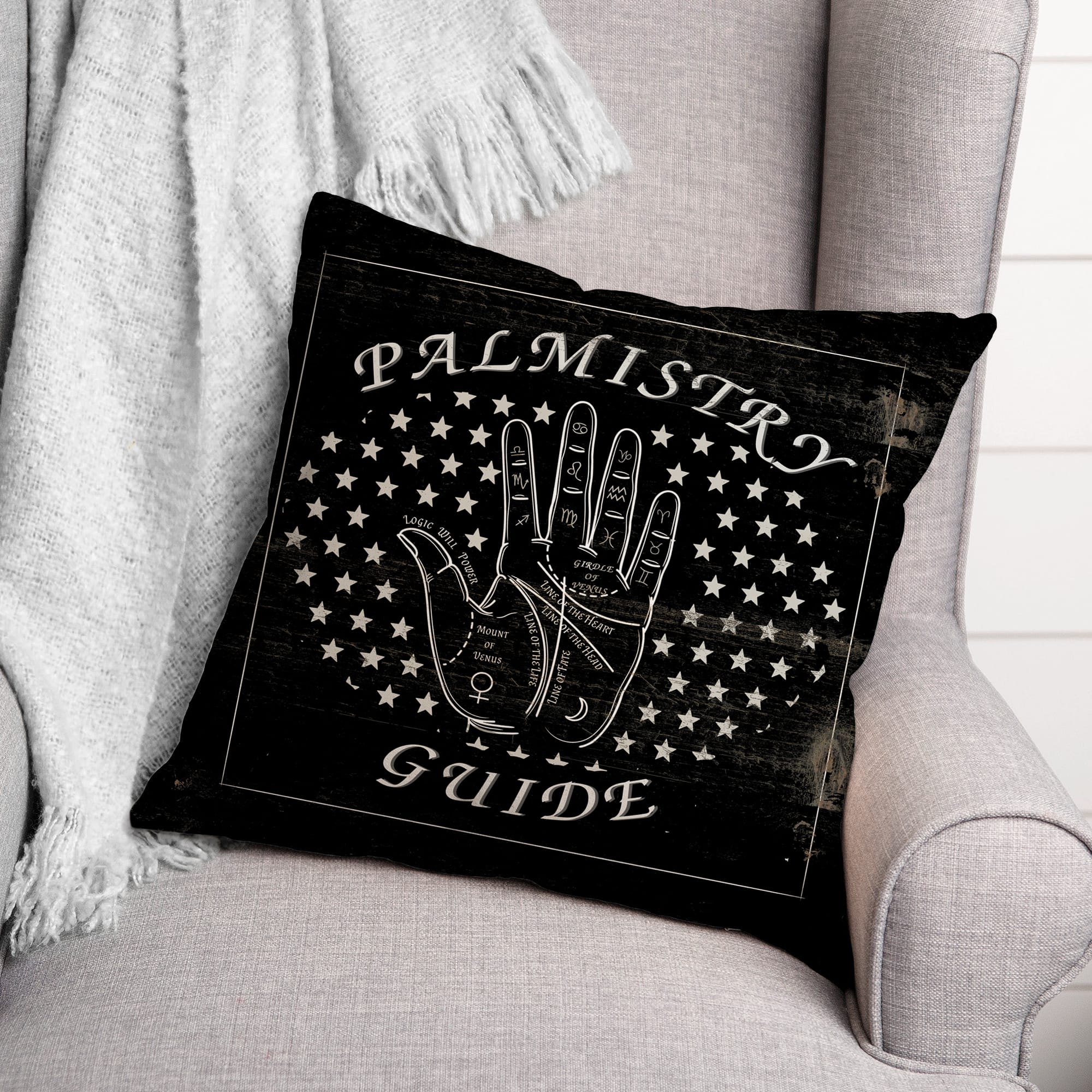Palmistry Guide Throw Pillow