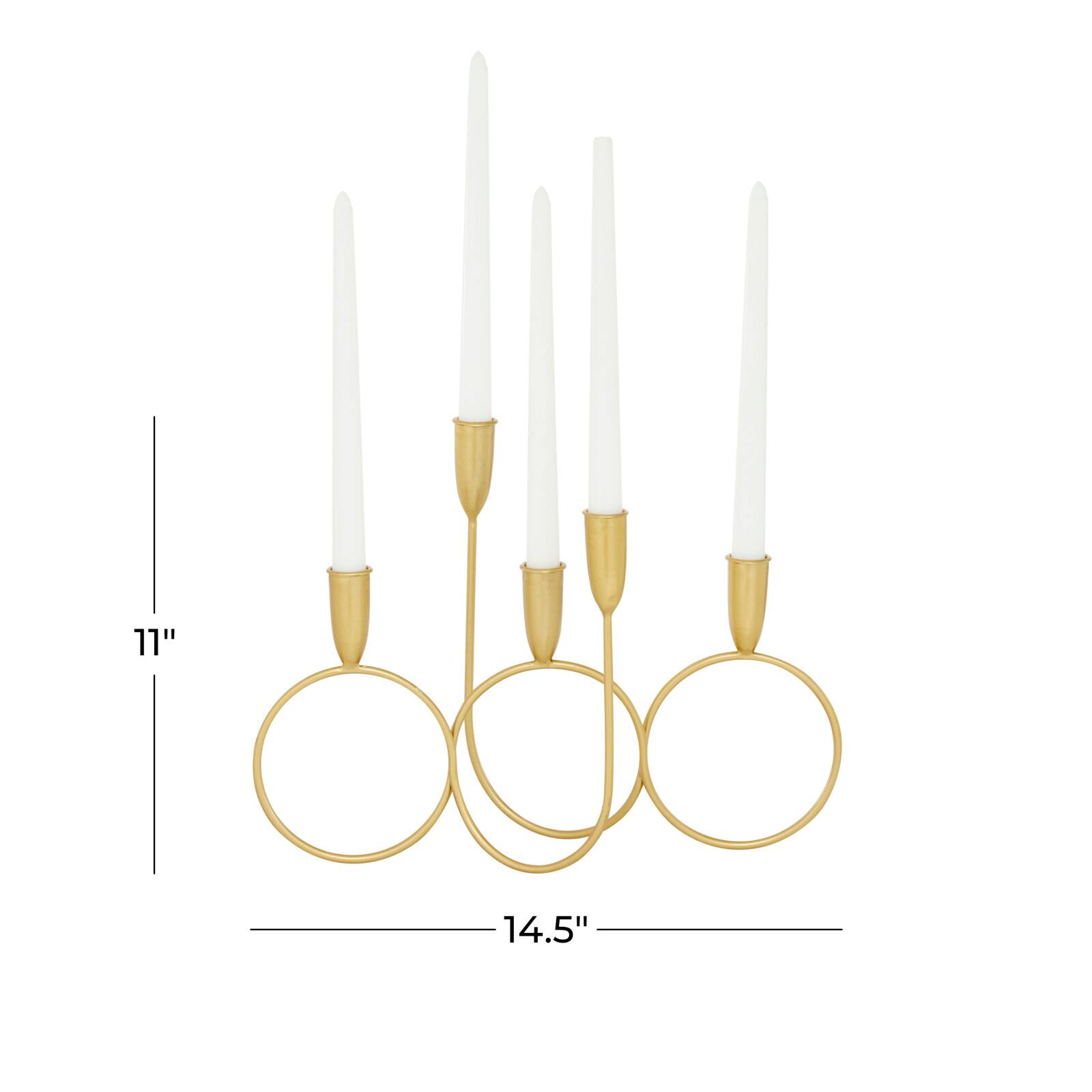 CosmoLiving by Cosmopolitan Gold Metal Contemporary Candelabra