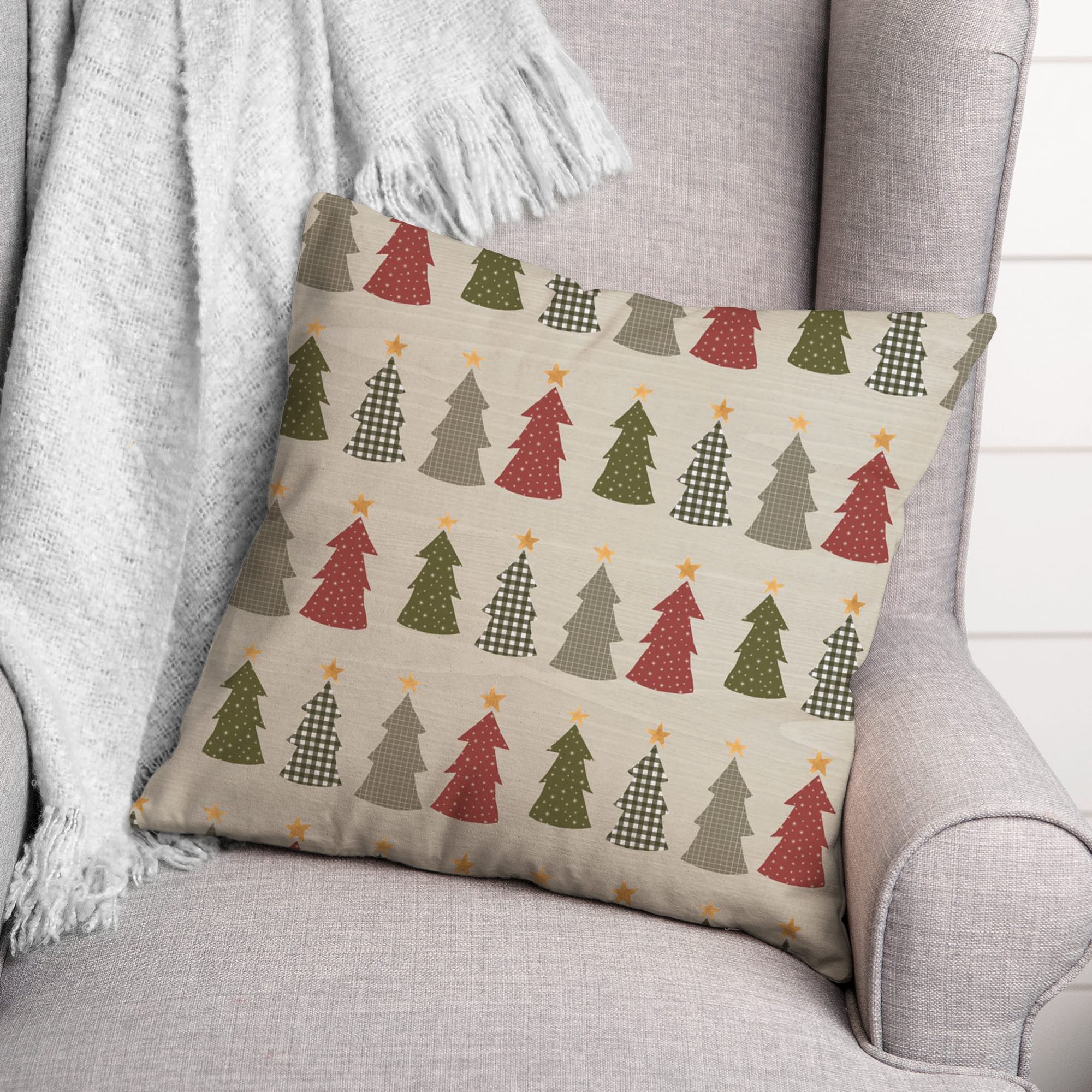 Tree Pattern Throw Pillow