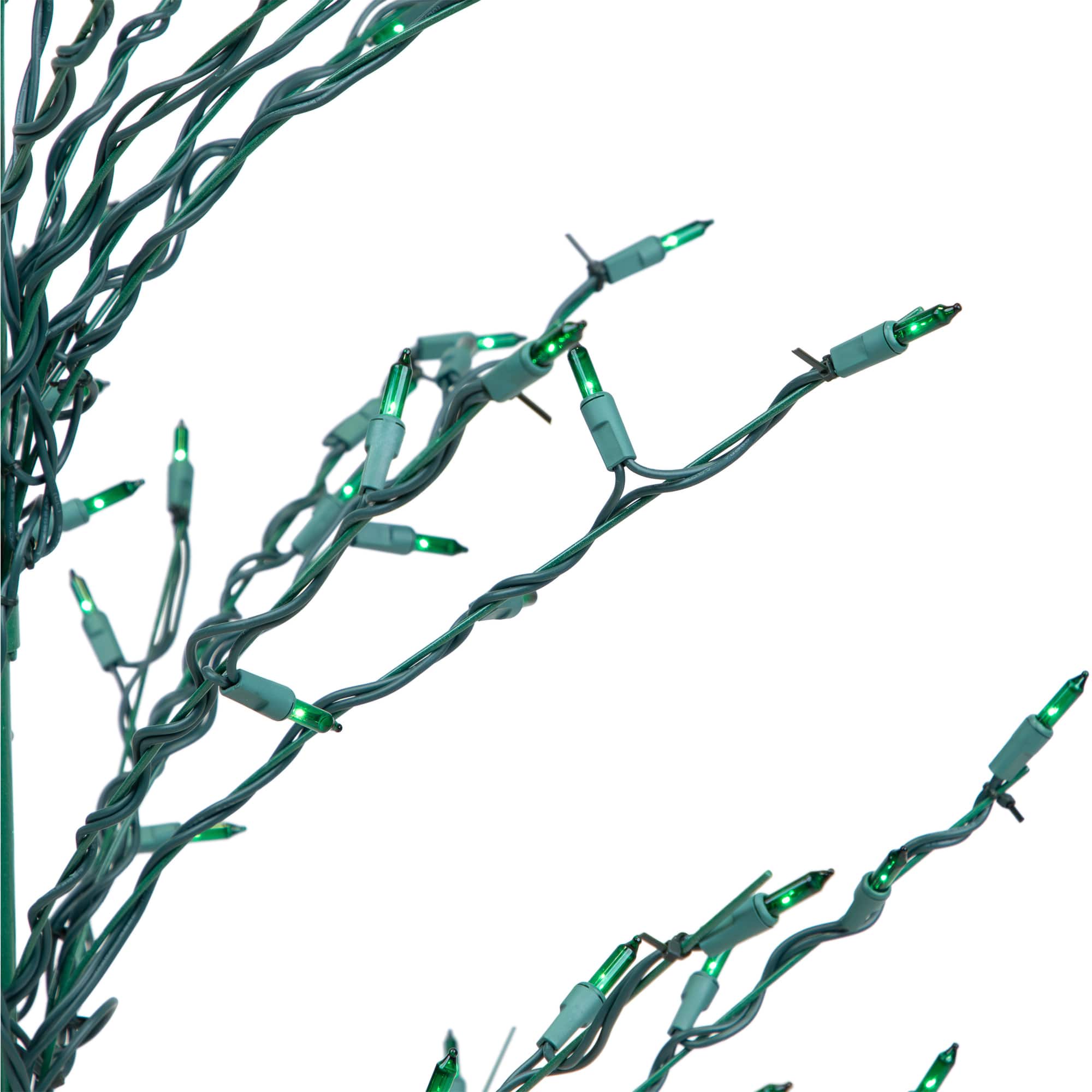 4ft. Pre-Lit Green Slim Profile Cascade Twig Christmas Tree 