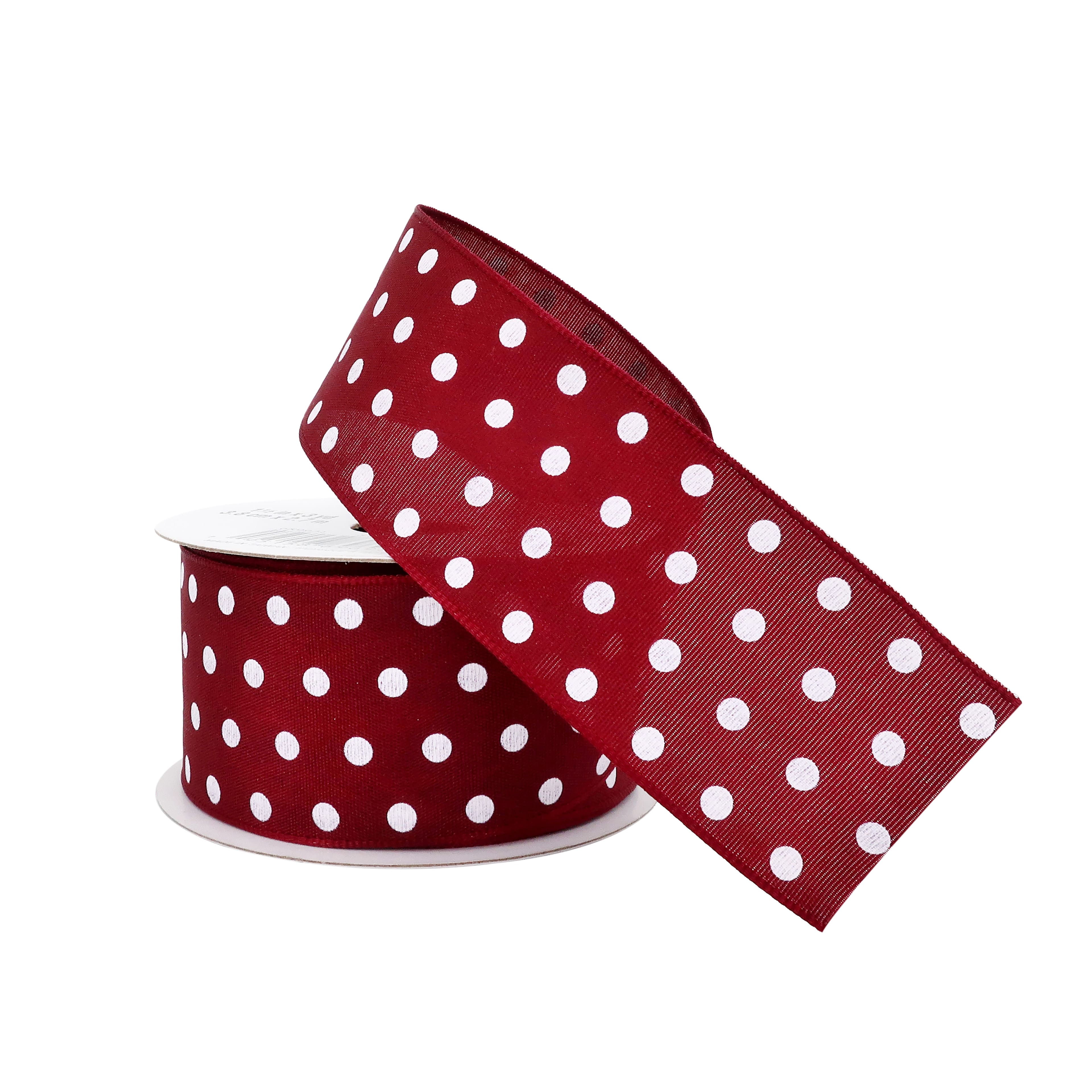12 Pack: 1.5" x 3yd. Taffeta Wired Polka Dot Ribbon by Celebrate It™