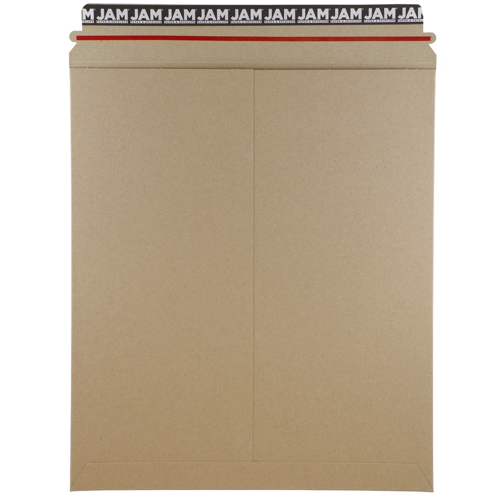 JAM Paper 12.75&#x22; x 15&#x22; Brown Kraft Flat Photo Mailer Peel &#x26; Seal Closure Envelopes, 6ct.