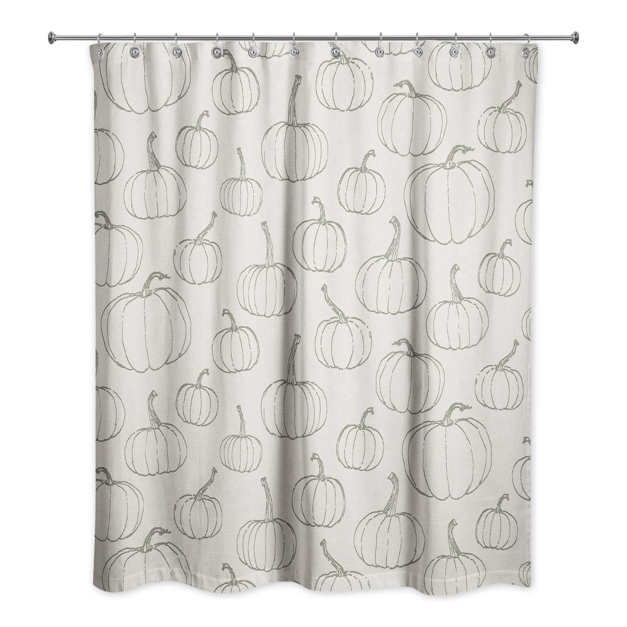 White Pumpkin Shower Curtain