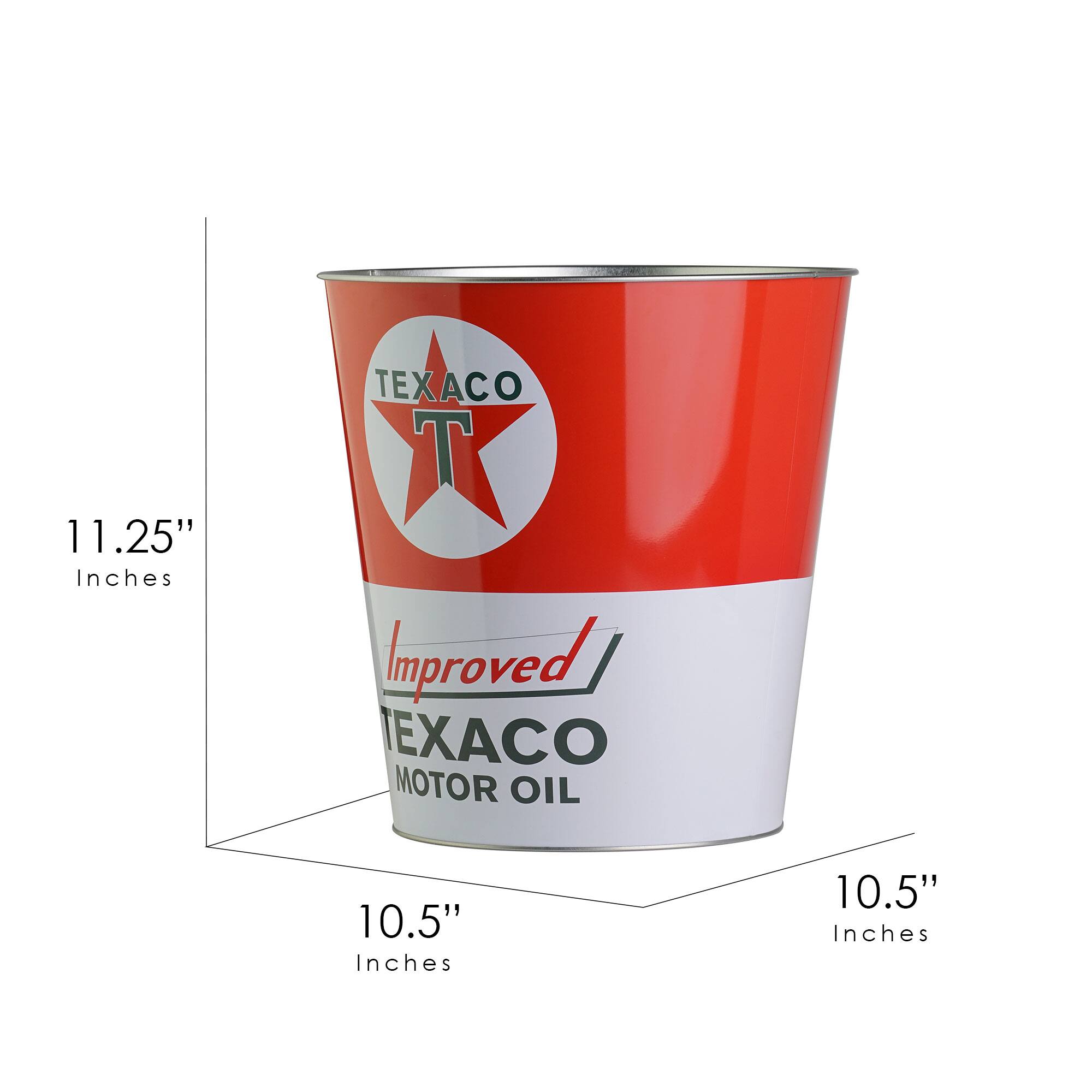 American Art D&#xE9;cor&#x2122; 11&#x22; Texaco Motor Oil Decorative Metal Trash Can