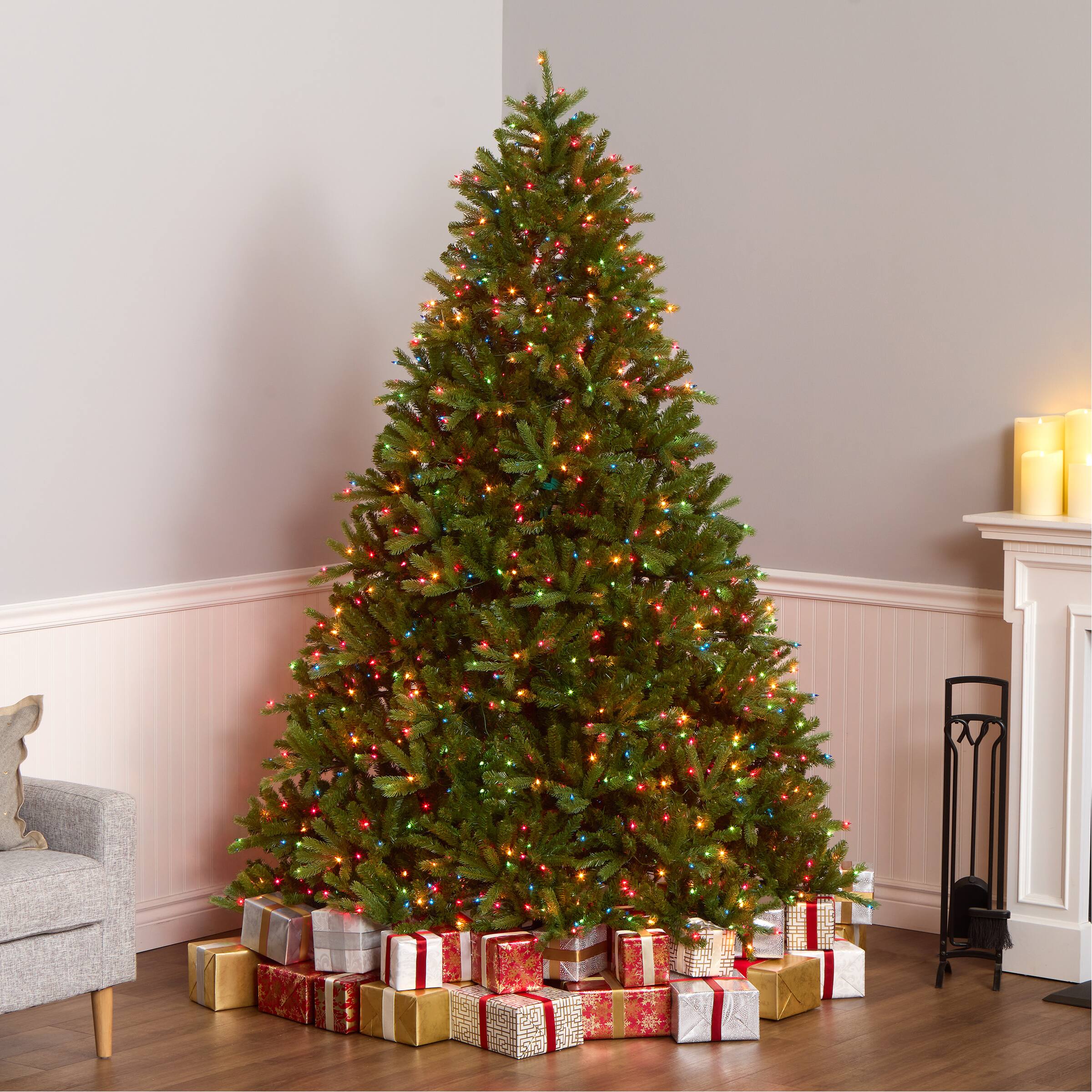 7.5ft. Pre-Lit Jersey Fraser Fir Artificial Christmas Tree, Multicolor Lights