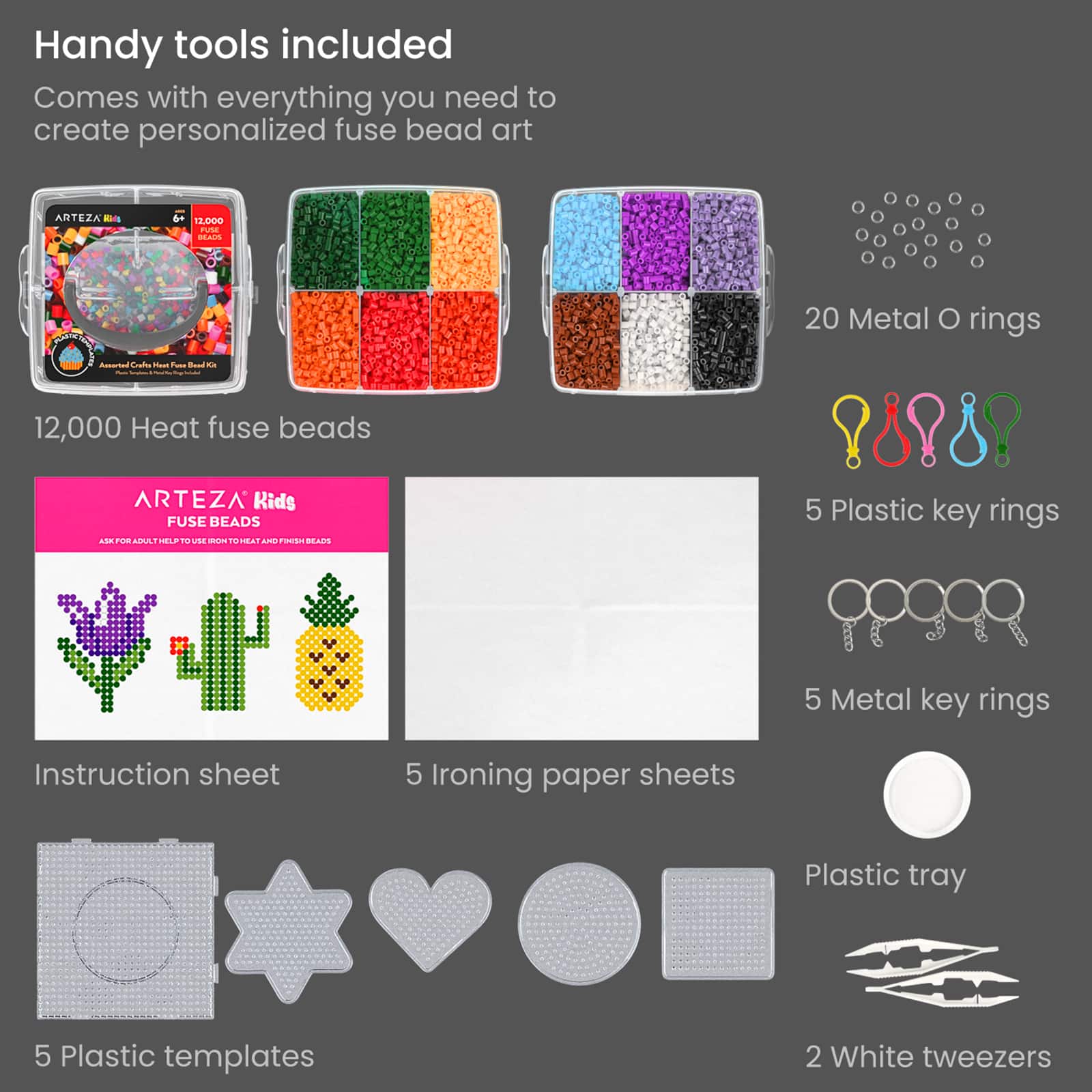 Arteza&#xAE; Kids Basic Theme Assorted Crafts Heat Fuse Bead Kit