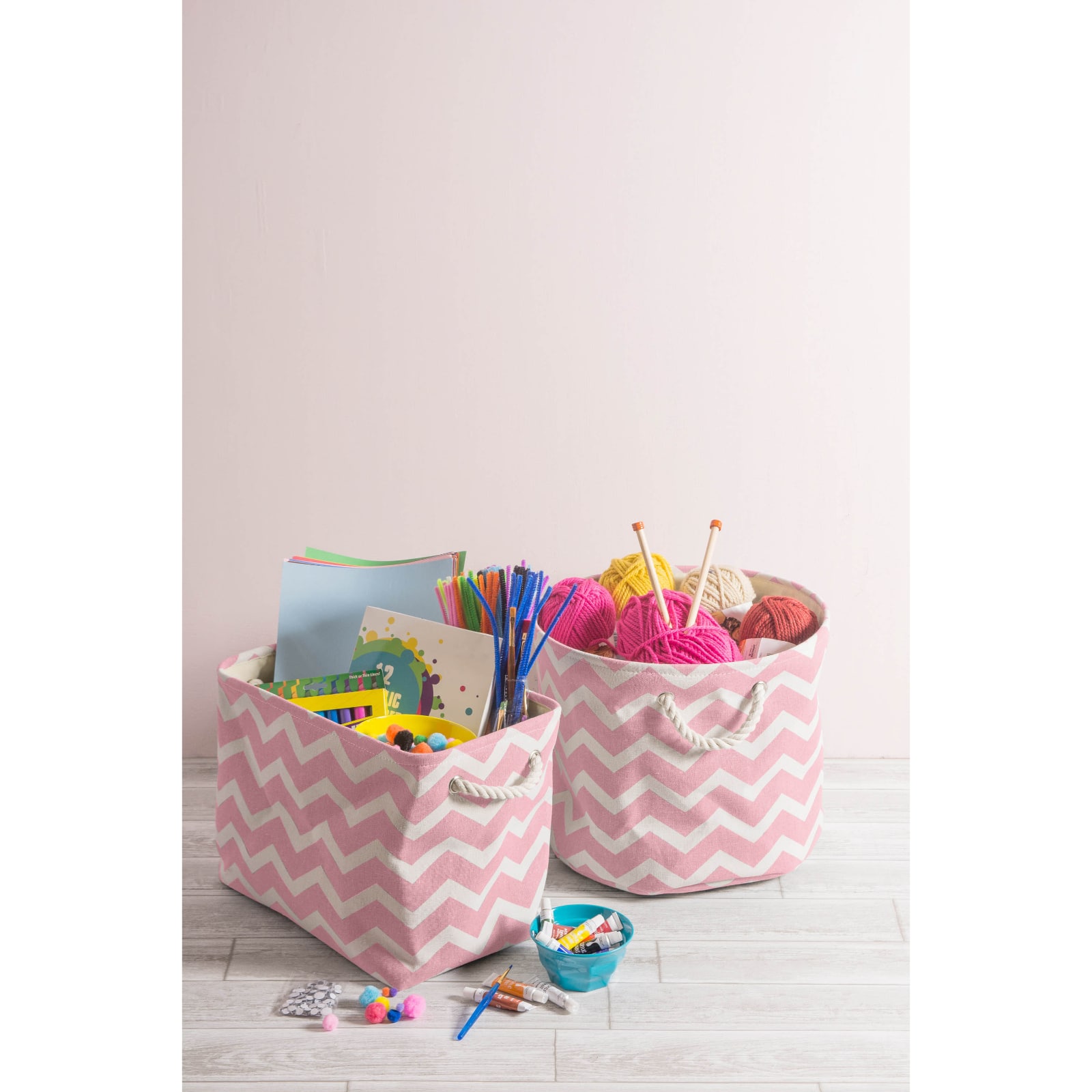 Medium Chevron Polyester Rectangle Bin