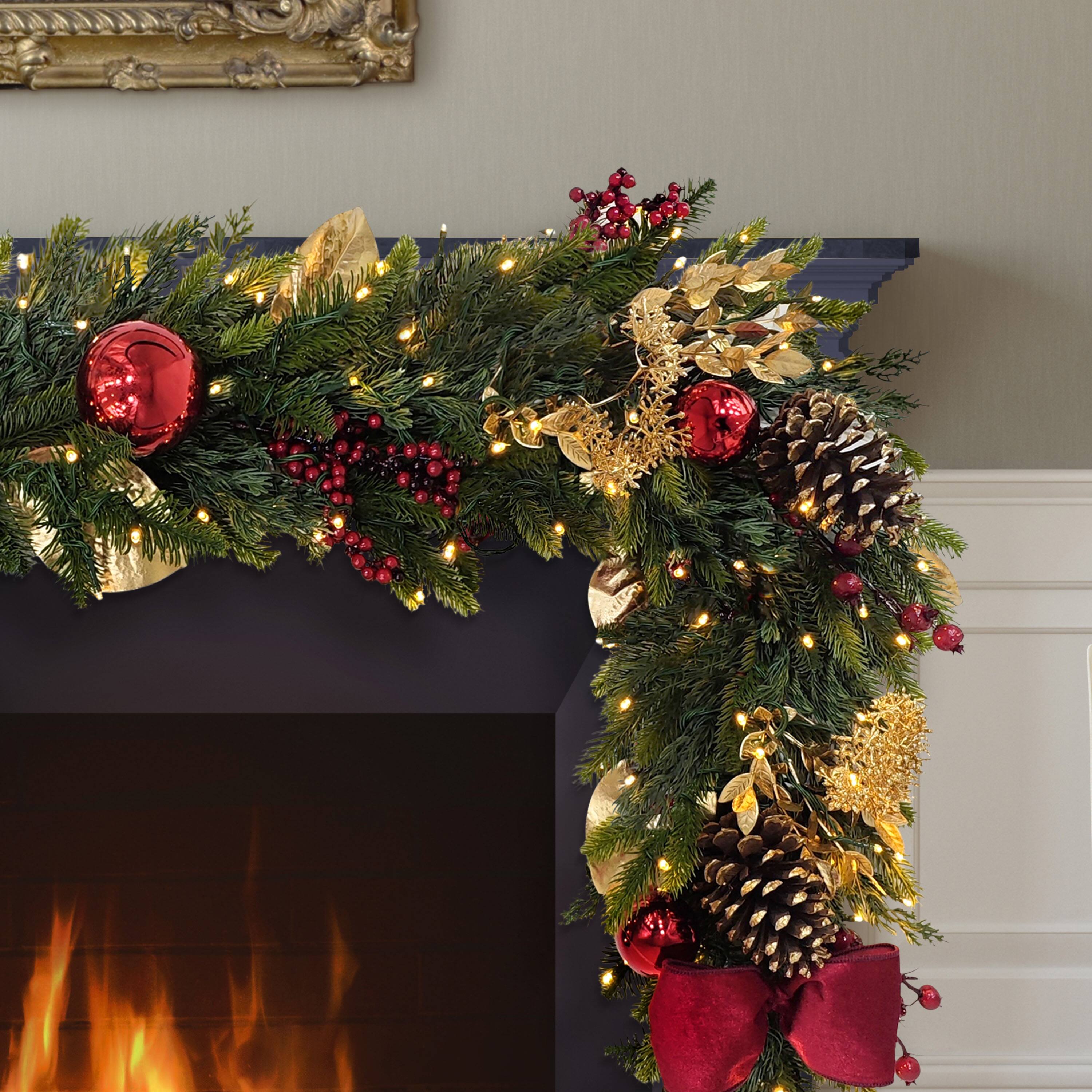 6ft. Pre-Lit Adorned Artificial Garland