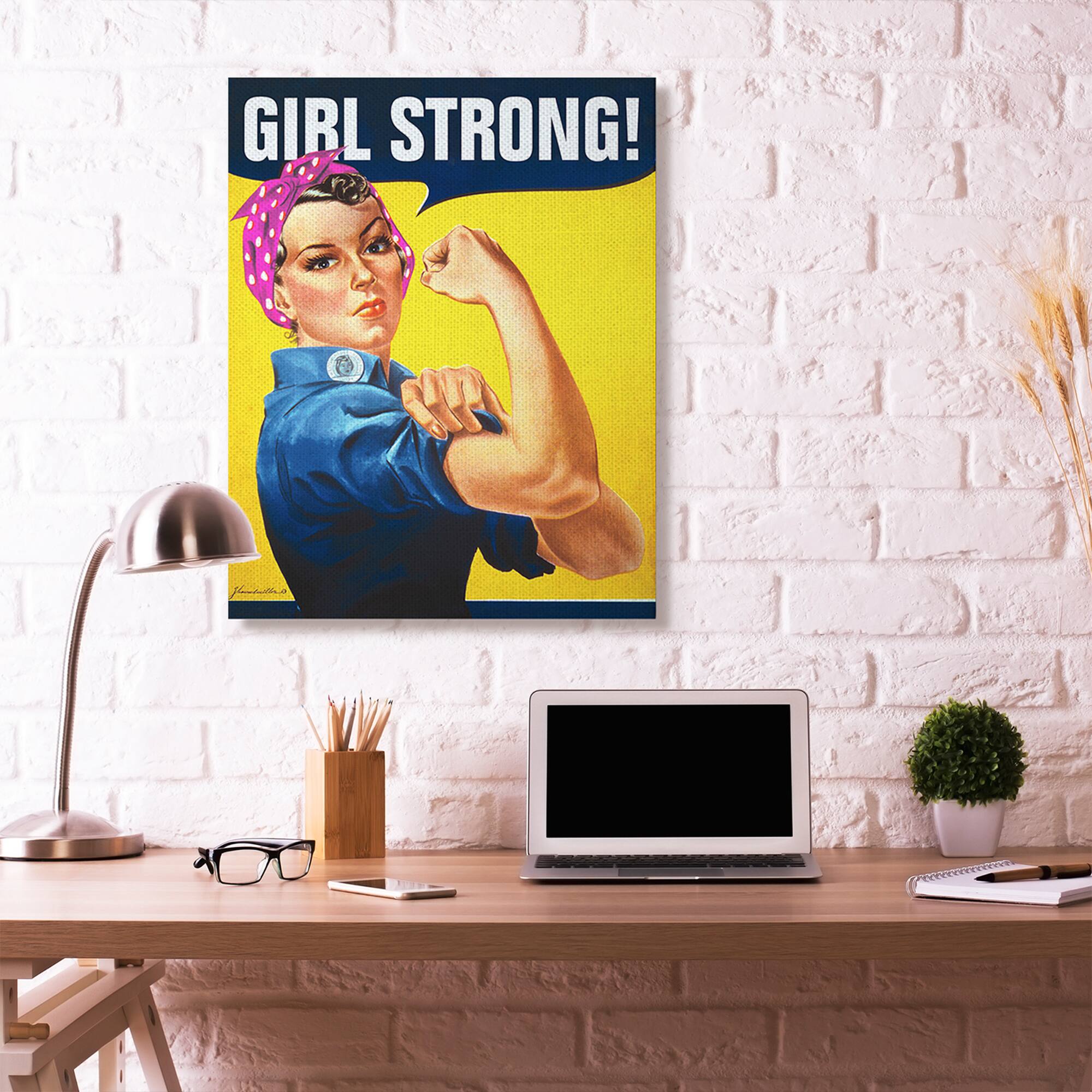 Stupell Industries Girl Strong Vintage Poster Wall Accent