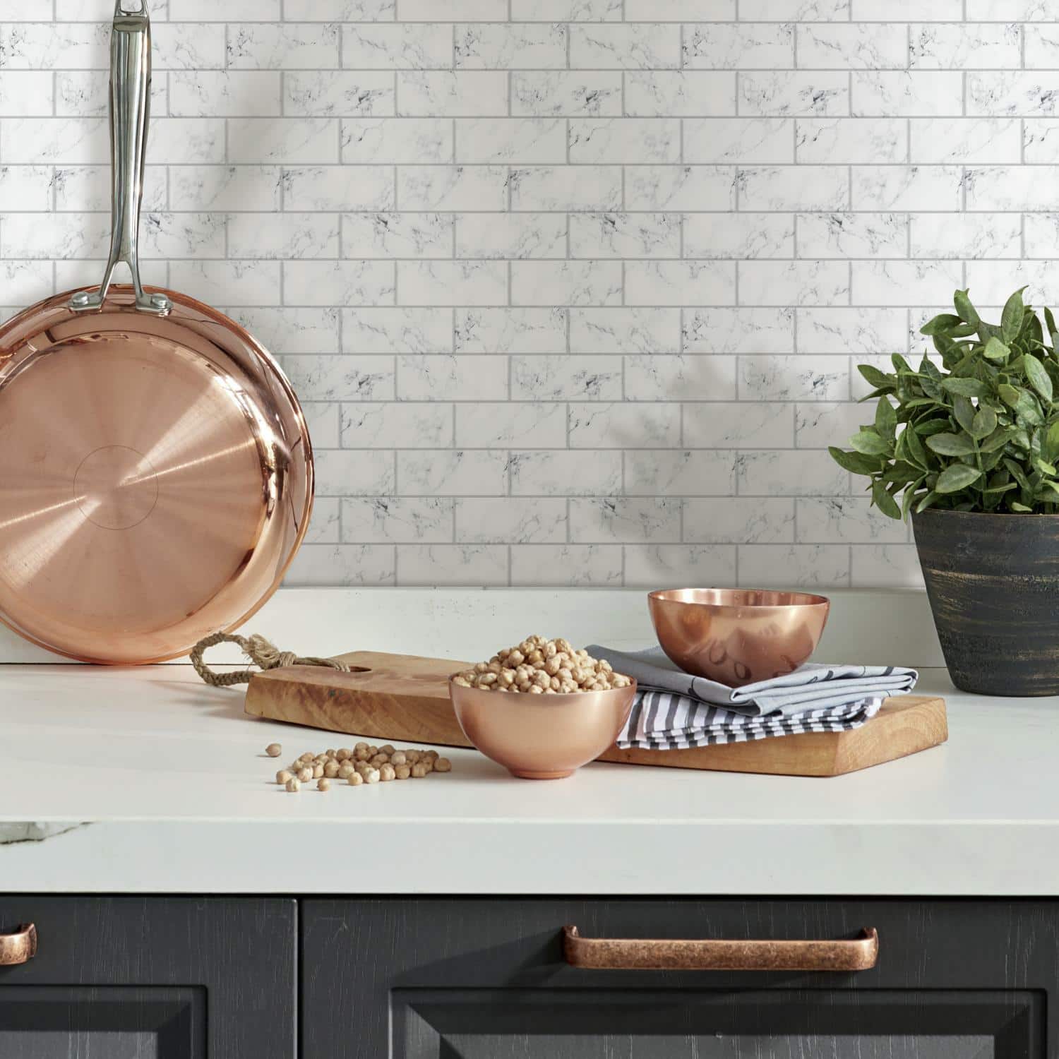 RoomMates Carrara Marble Subway Peel & Stick Backsplash StickTiles®