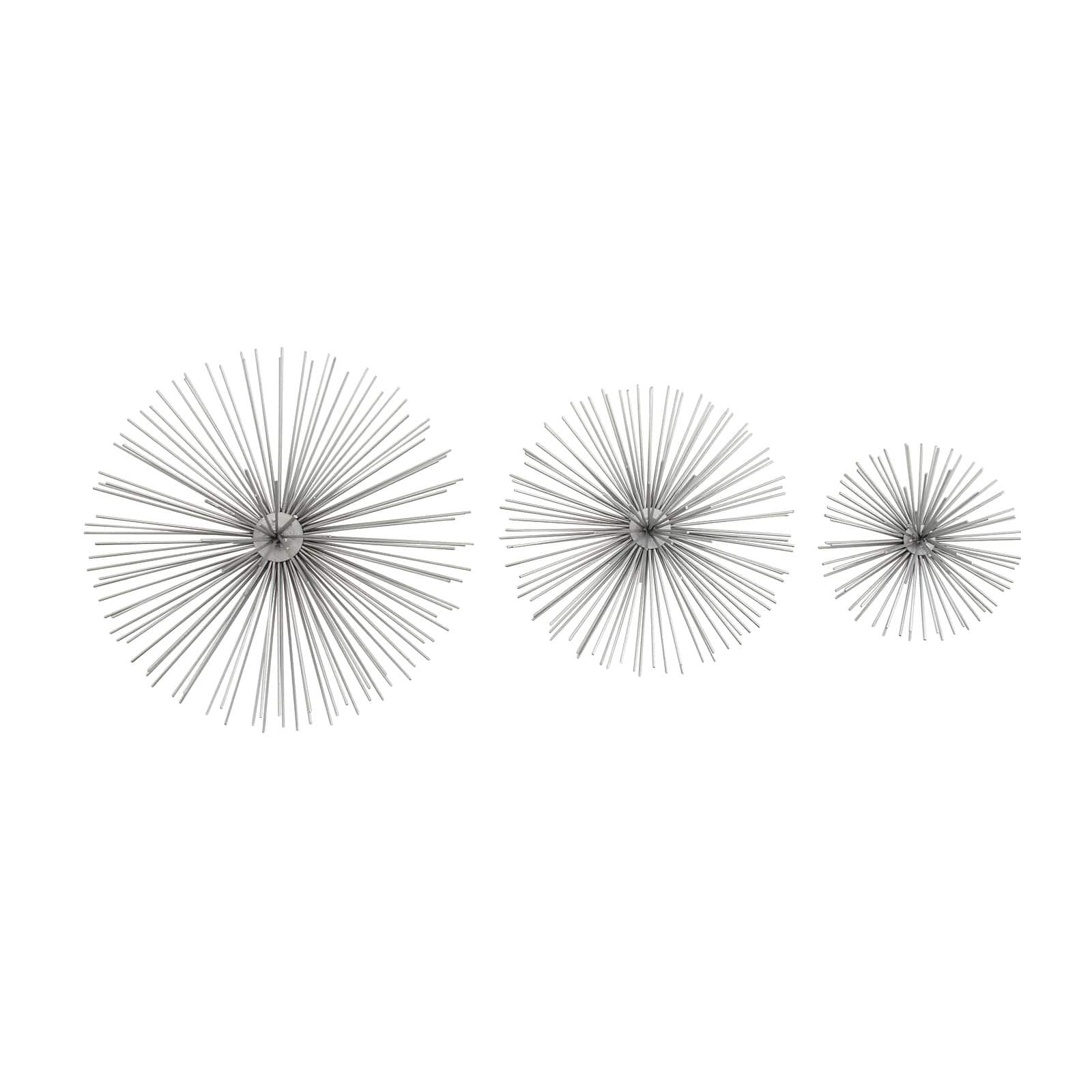 CosmoLiving by Cosmopolitan Silver Tin Contemporary Abstract Wall Decor Set