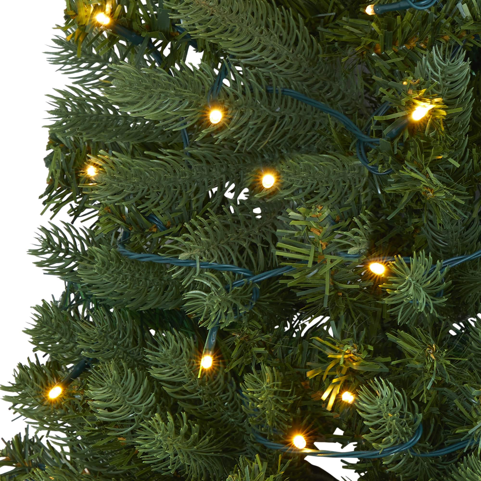 4ft. Pre-Lit Hanging Artificial Flat Back Christmas Tree, Clear LED Lights
