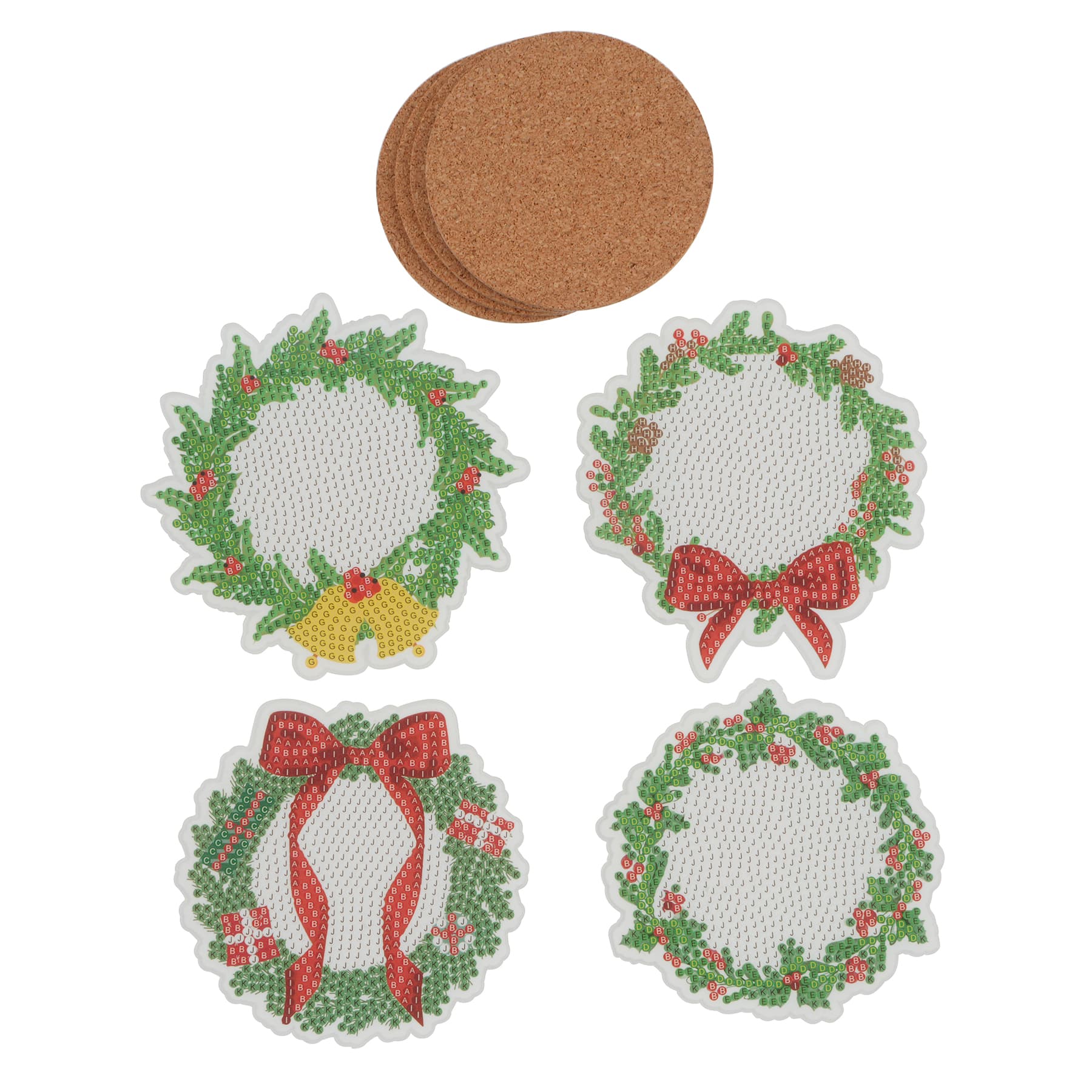 Christmas Wreaths Diamond Art Coaster Kit by Make Market&#xAE;