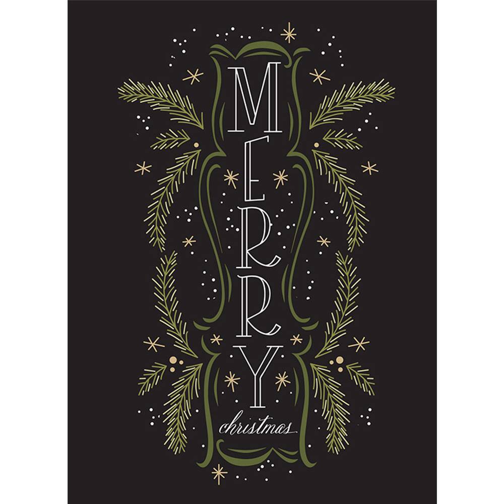 JAM Paper 5" x 7" Greenery Wishes Assorted Christmas Card Set, 24ct.