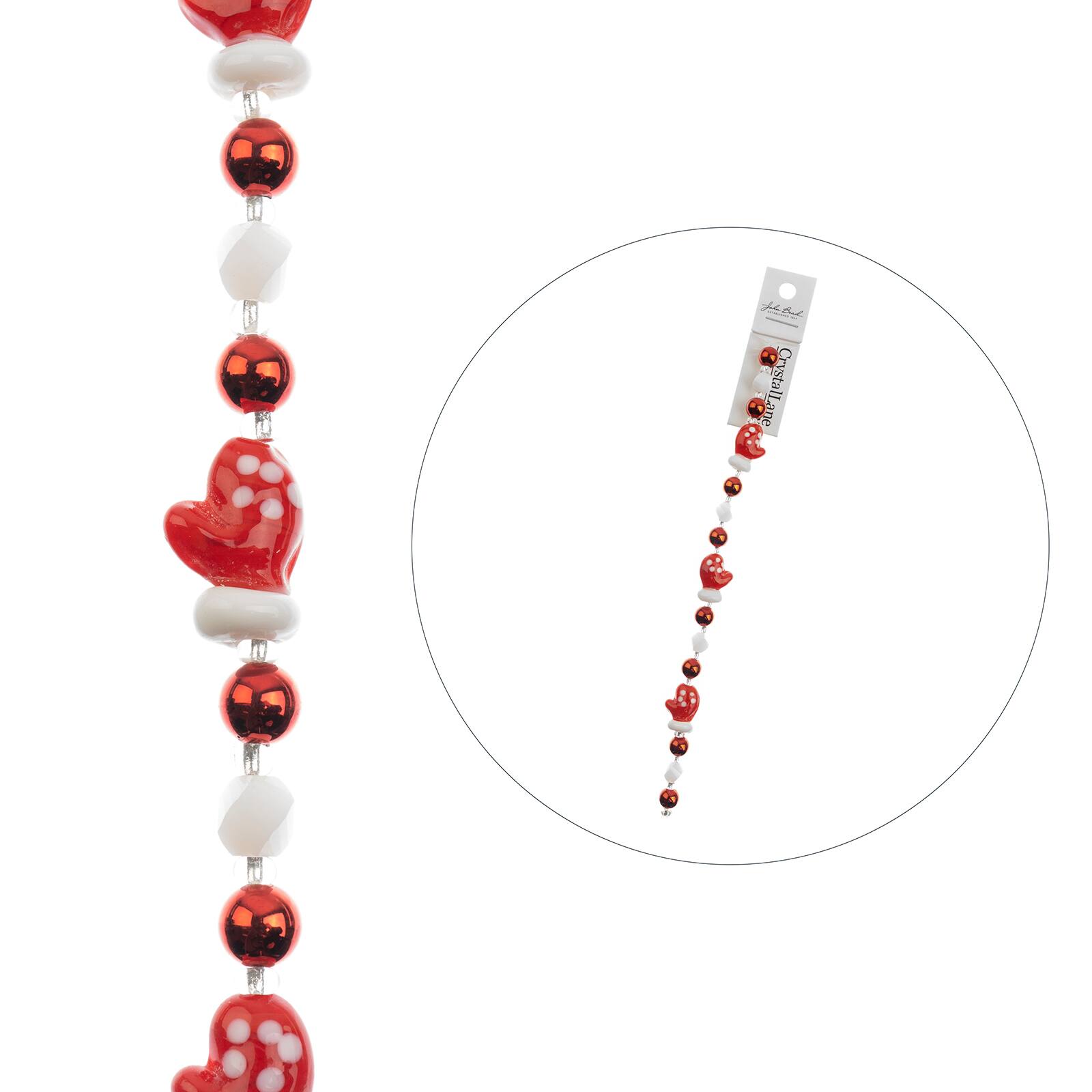 Crystal Lane DIY 7" Lampwork Designer Holiday Glass Bead Strand