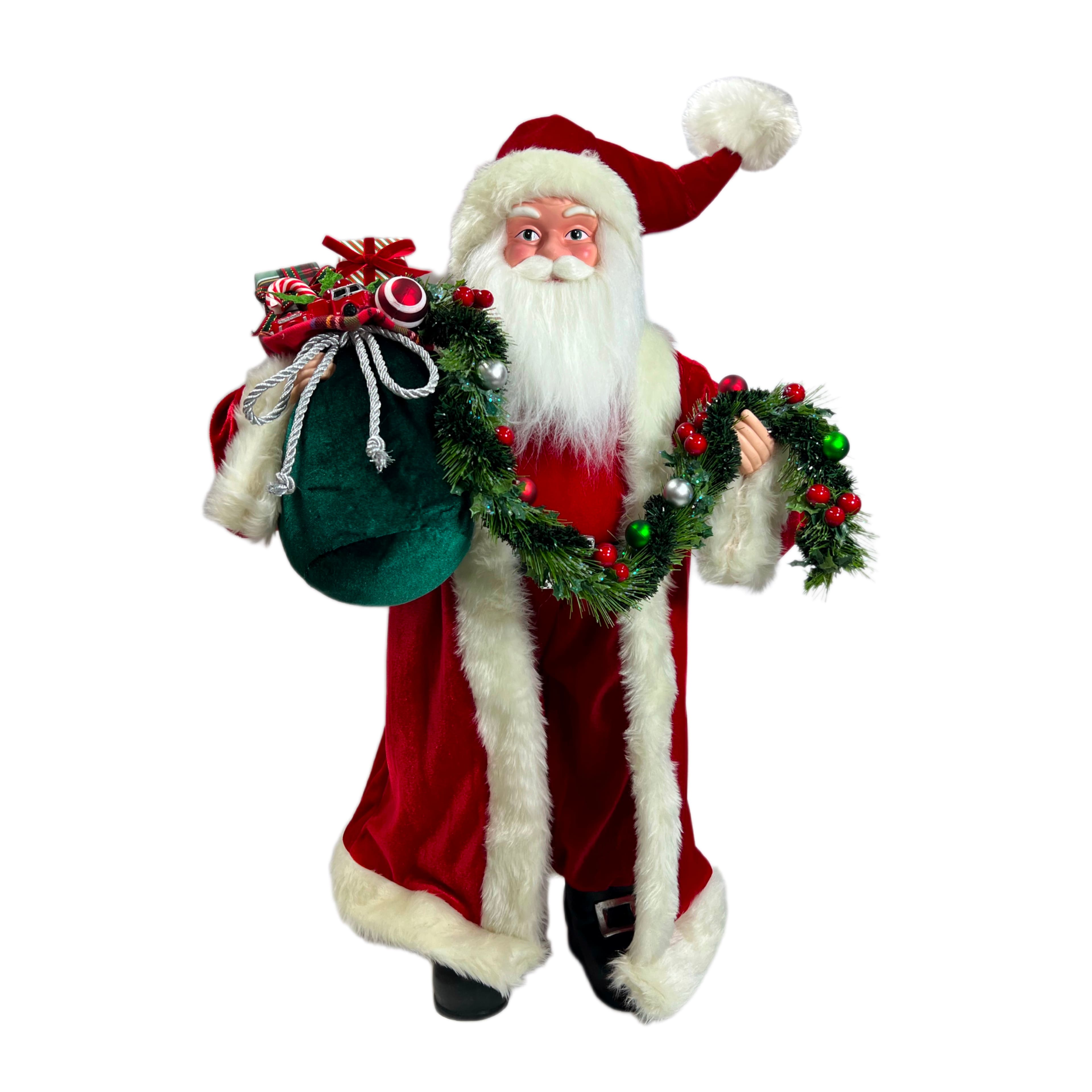 24&#x22; Santa with Toy Bag &#x26; Garland Tabletop D&#xE9;cor by Ashland&#xAE;