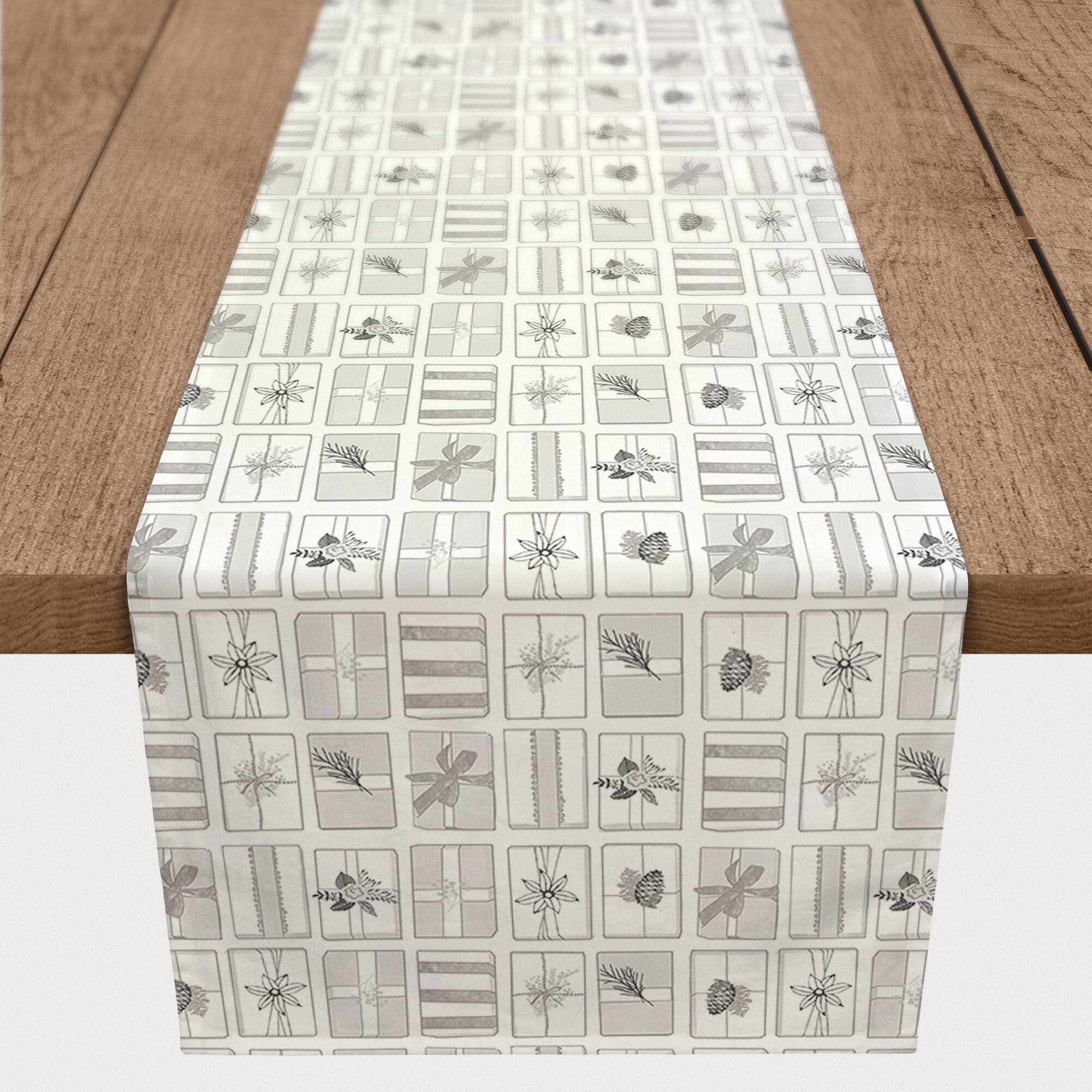 Silver Presents 16x72 Cotton Twill Runner