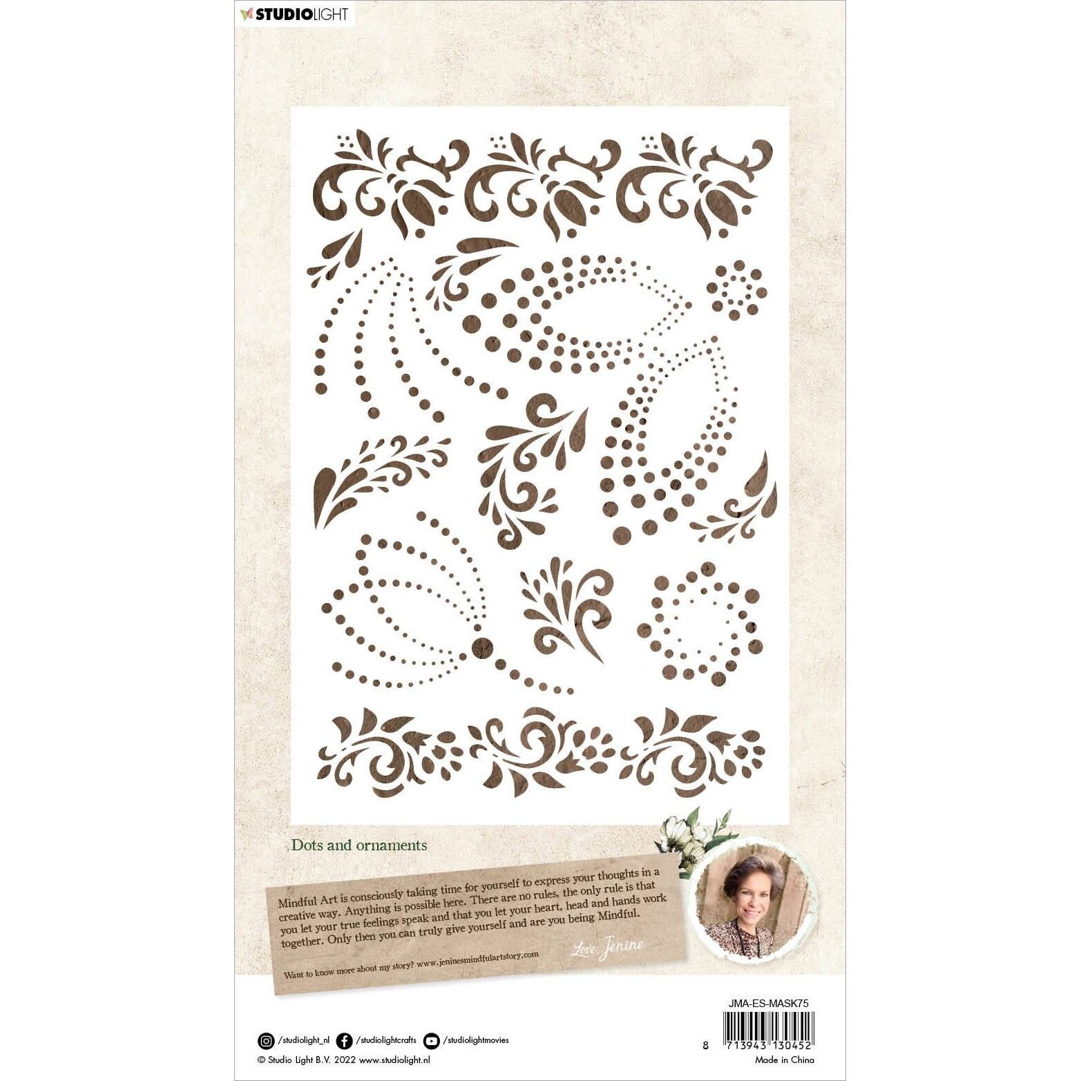 Studio Light Essentials No.75 Dots & Ornaments Stencil