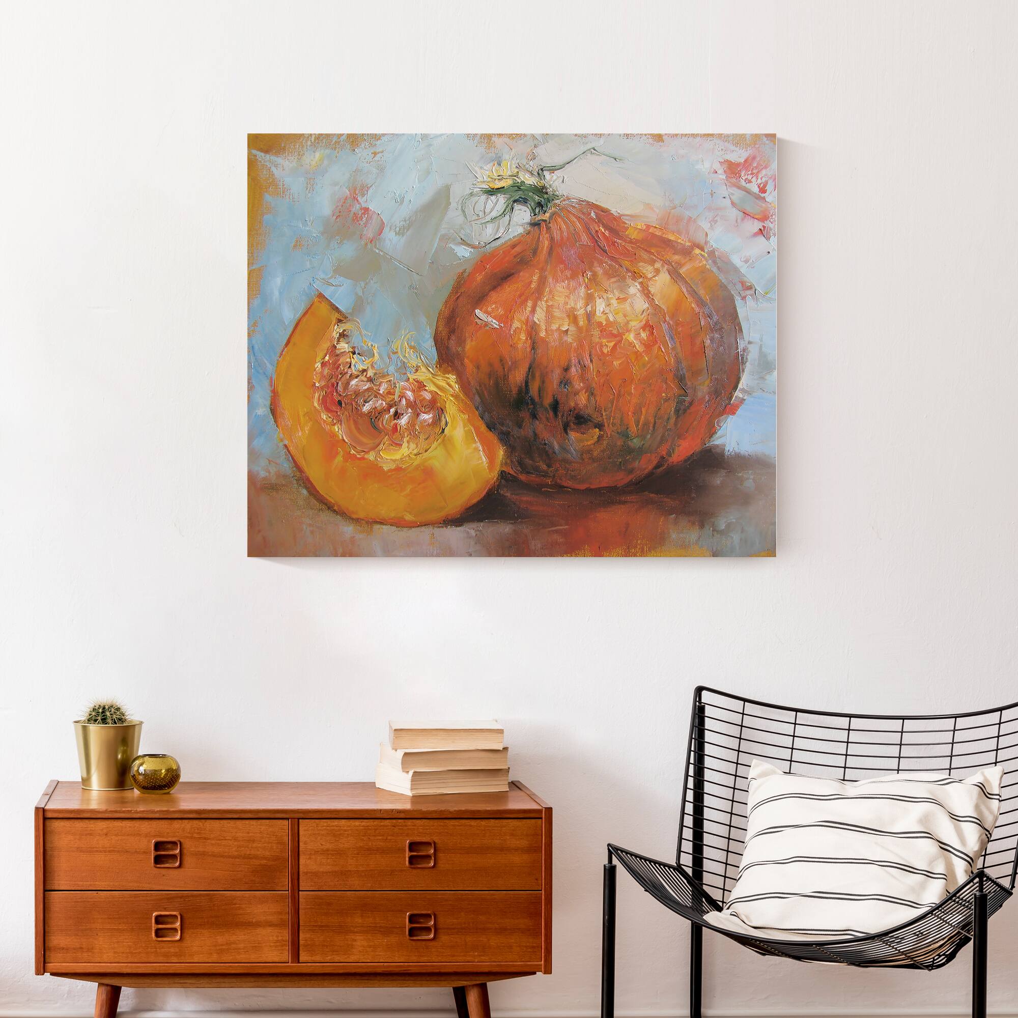 Pumpkin Still Life Canvas Wall Art