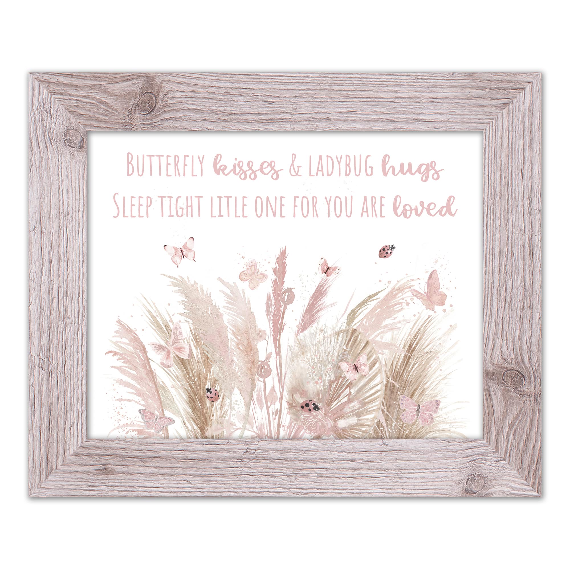 Butterfly Kisses & Ladybug Hugs Western 14" x 11" Framed Print